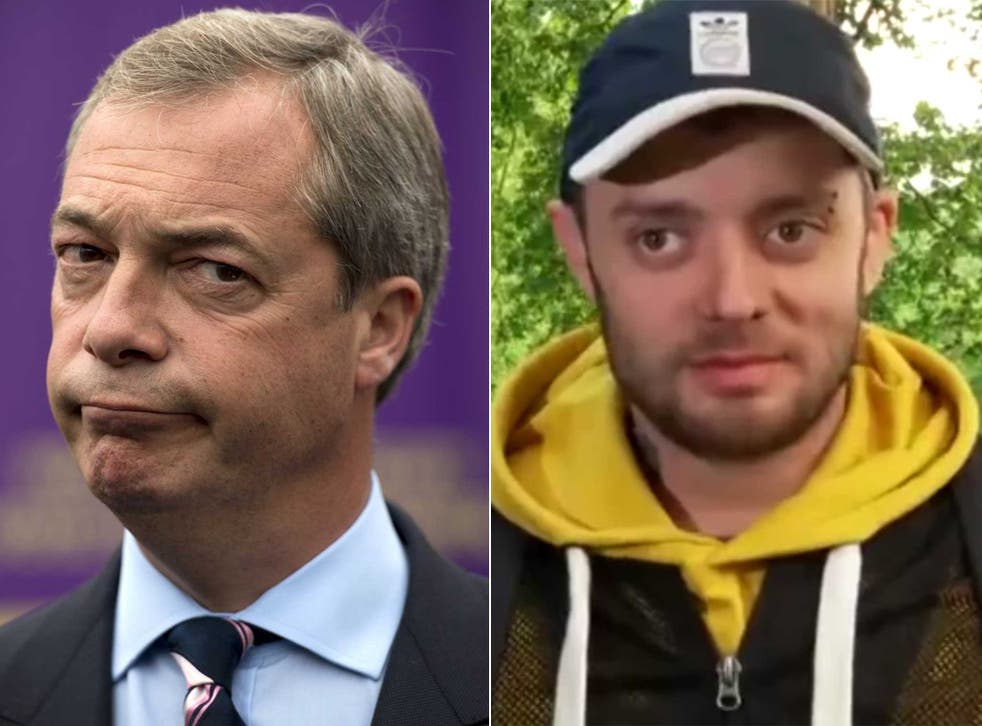 Ukip leader Nigel Farage and Romanian migrant Victor Spirescu