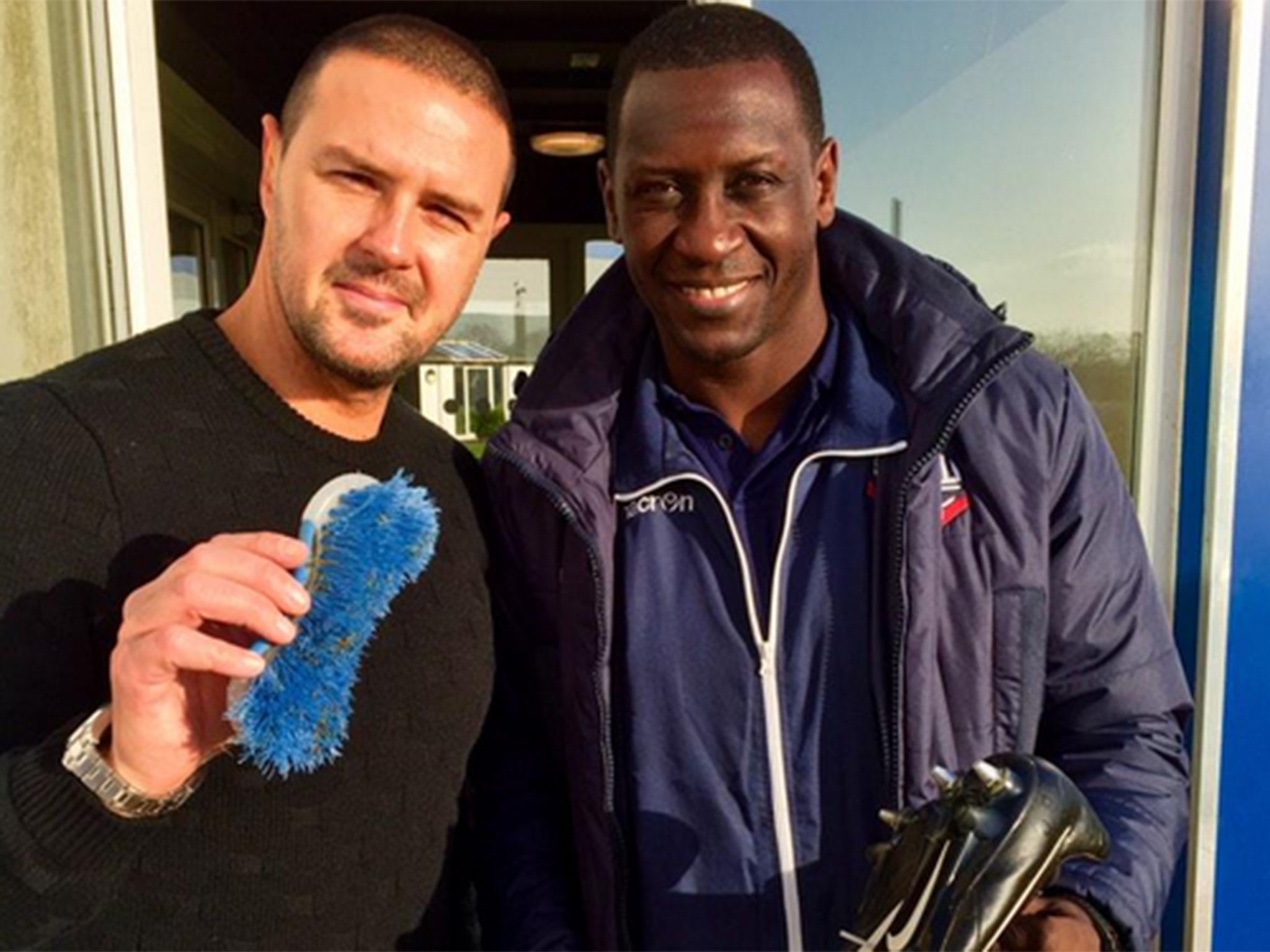 Paddy McGuinness with Emile Heskey