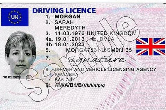 A sample of the new driving licence