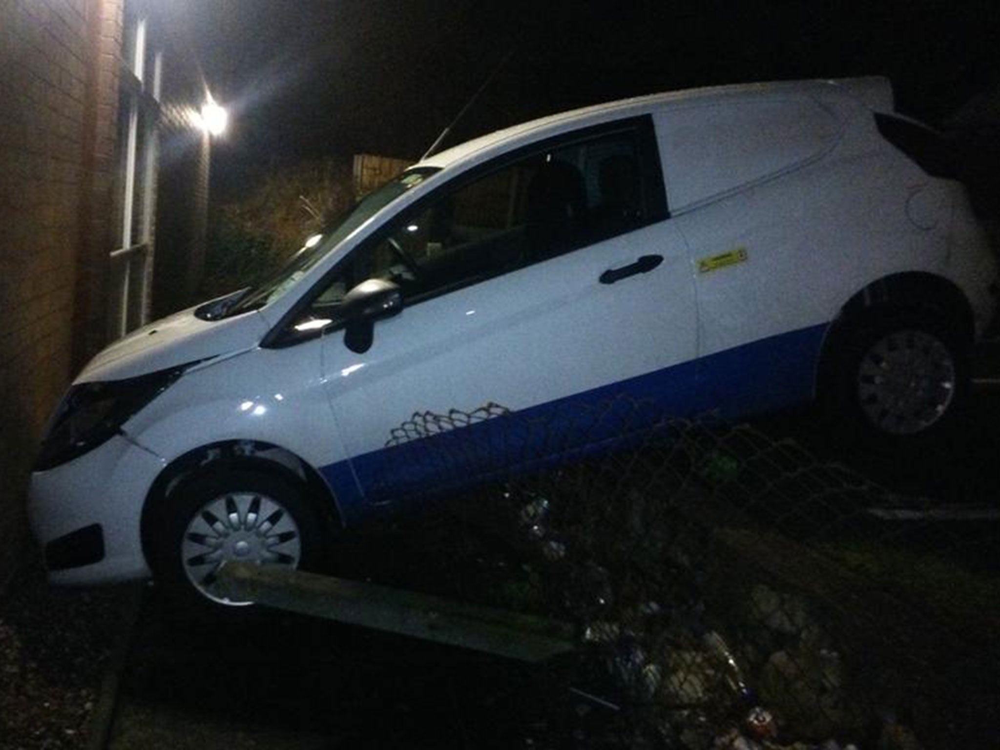 The crash at Frodsham police station on 2 January
