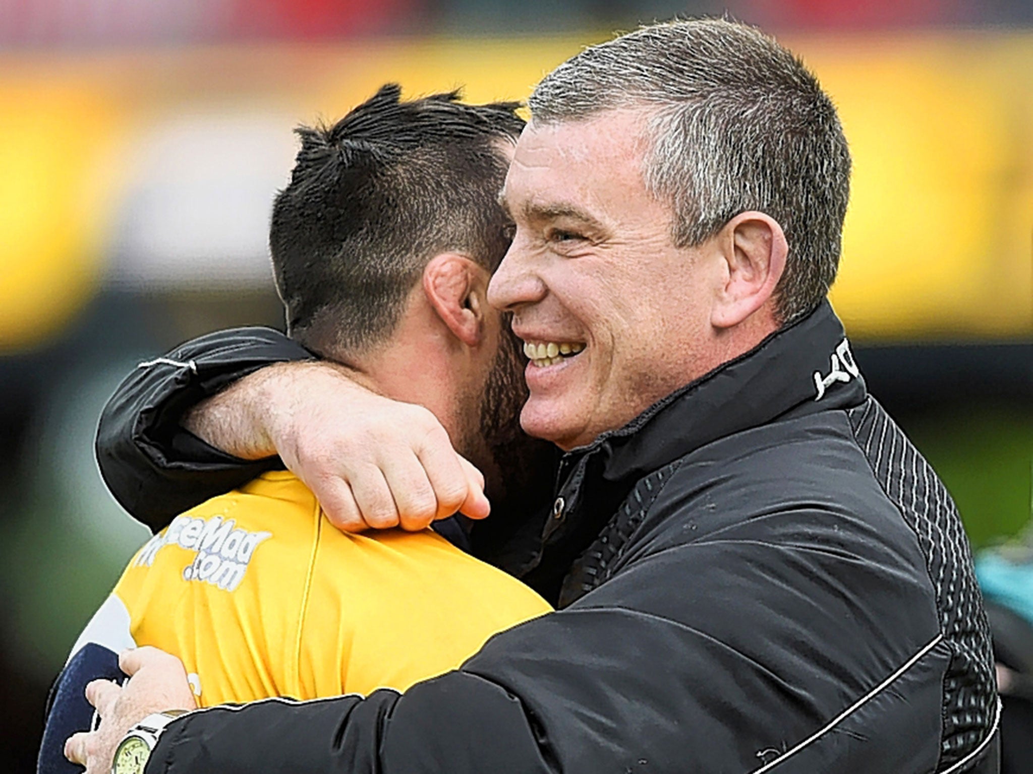 Worcester Warriors director of rugby Dean Ryan (right)