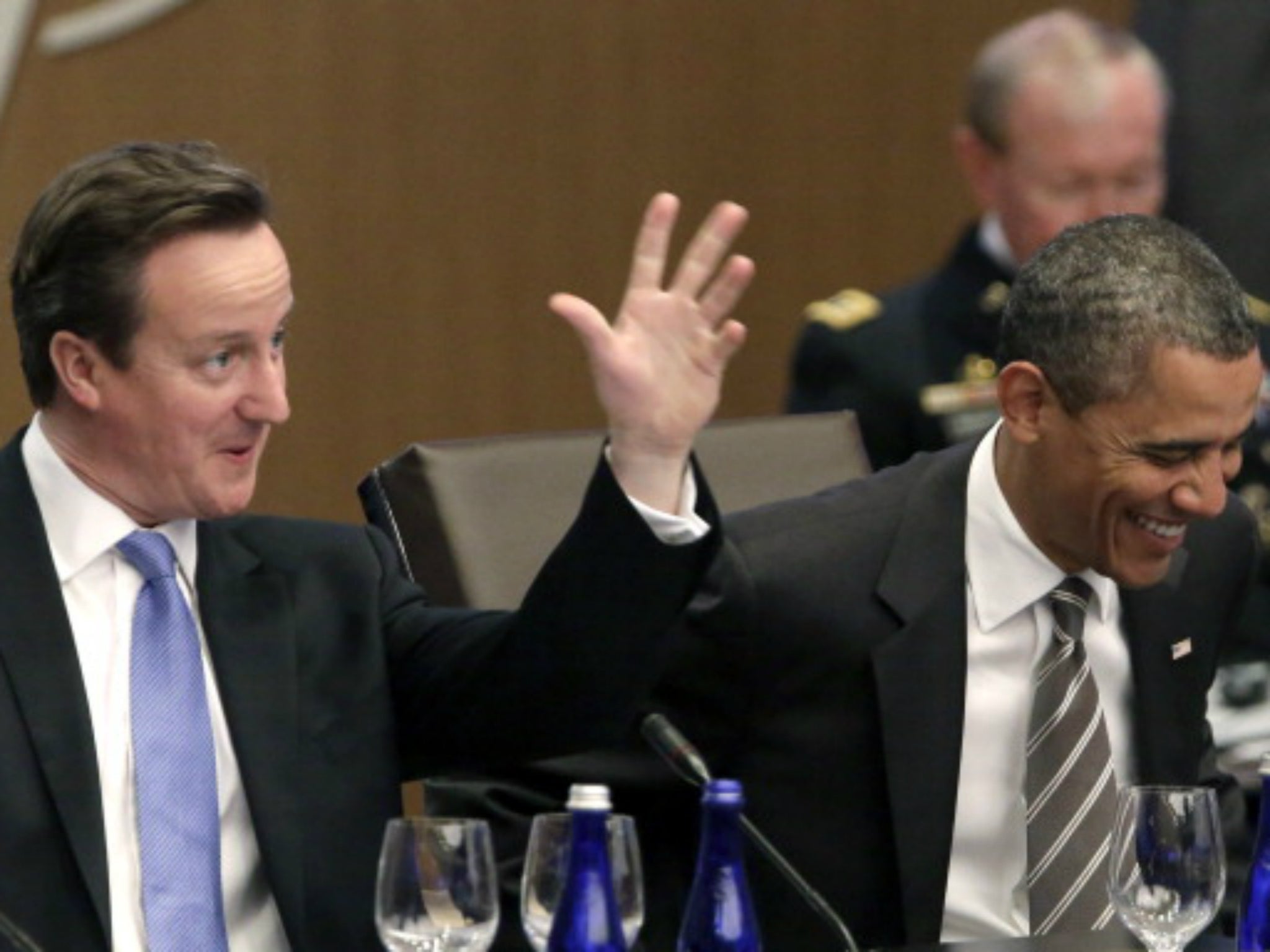 A classic practical joke by Cameron at the Nato summit in 2012