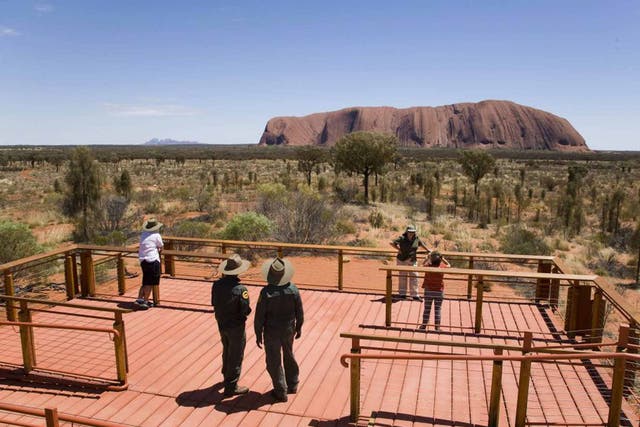 Rock and a hard place: The viewing platform at Uluru 