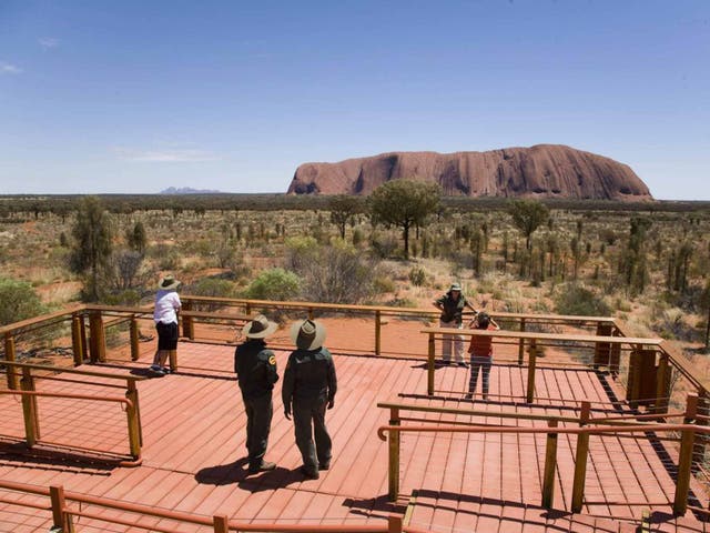 Rock and a hard place: The viewing platform at Uluru 