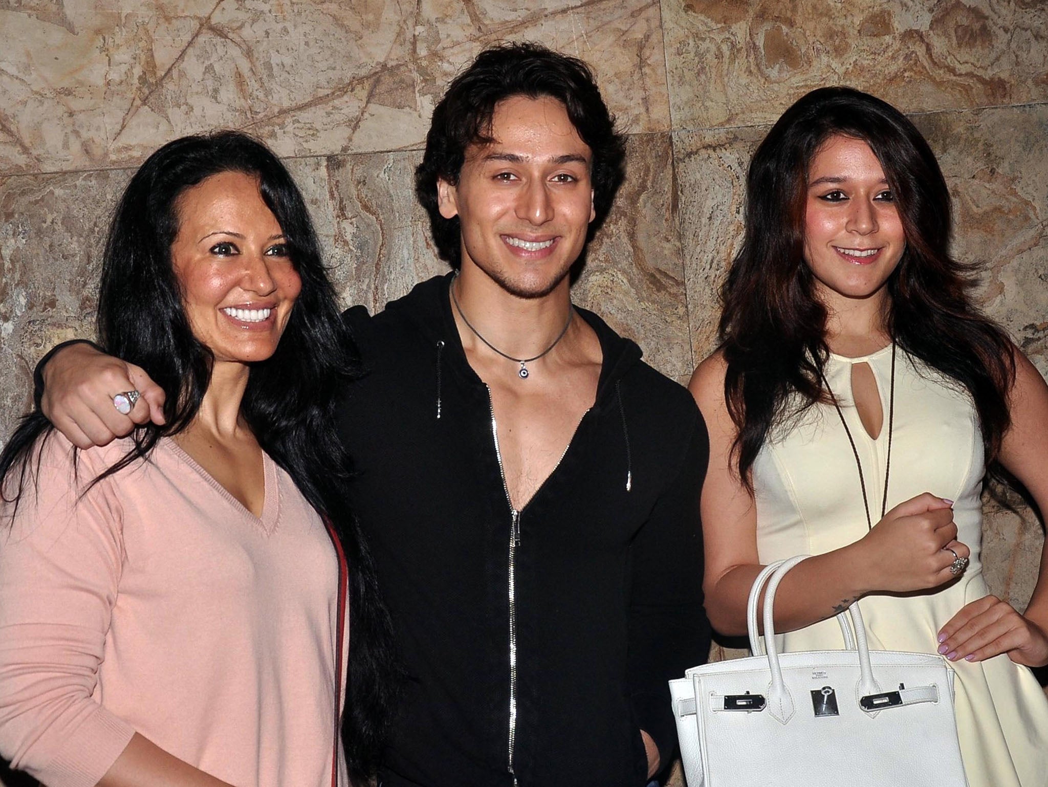 Ayesha Shroff (left) with her two children, actorTiger Shroff and daughter Krishna Shroff