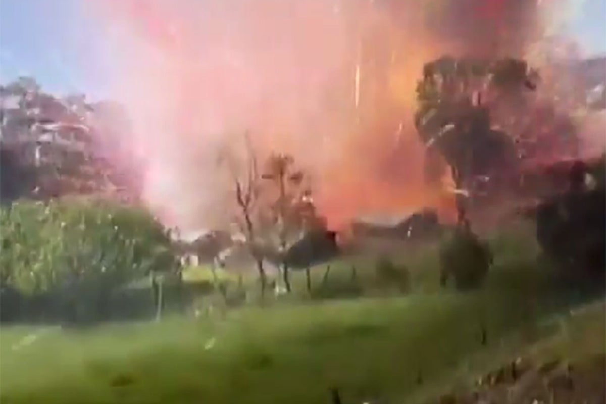 Watch the moment a fireworks factory explodes | The Independent | The ...