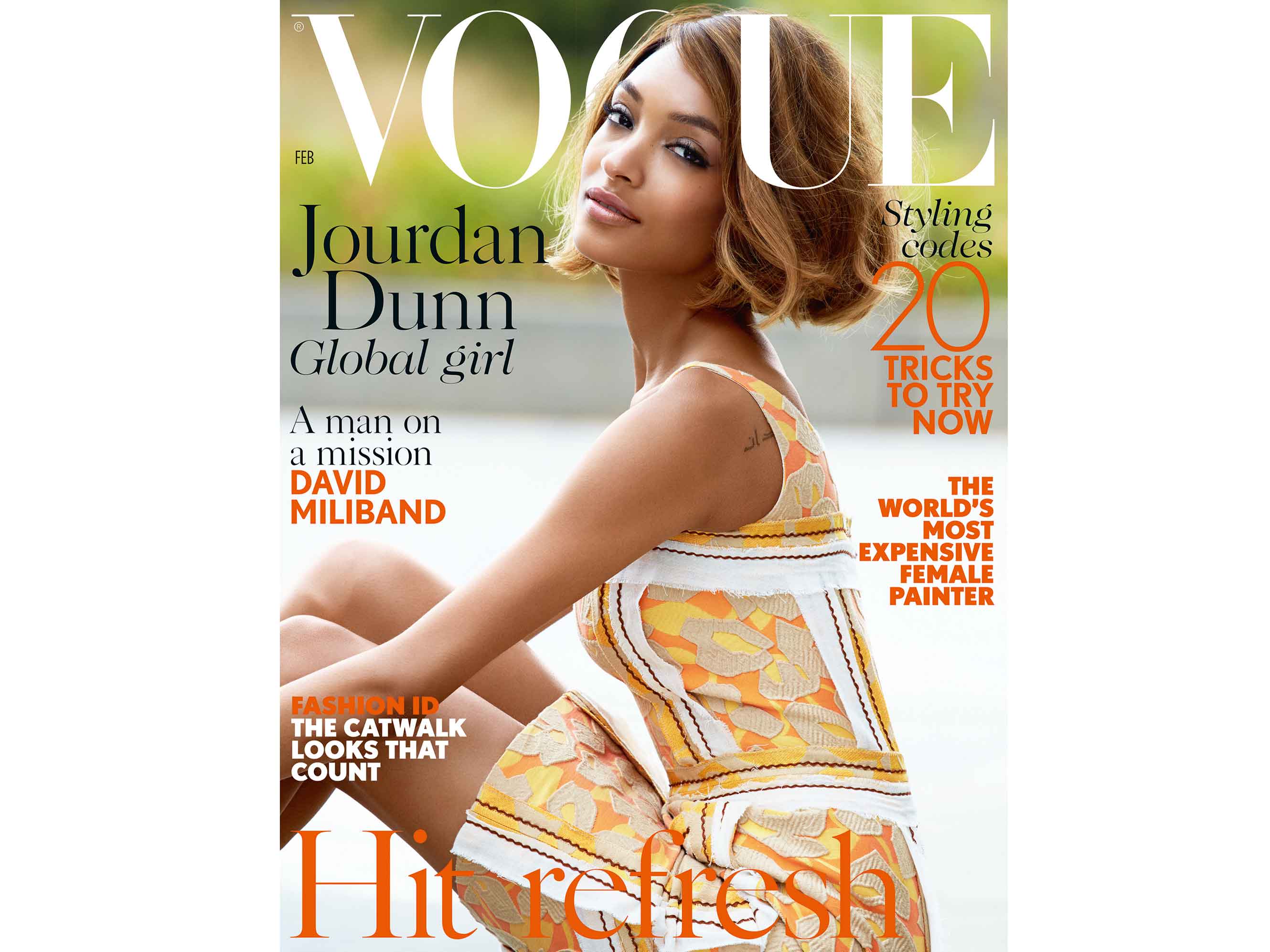 Jourdan Dunn stars on the cover of February Vogue