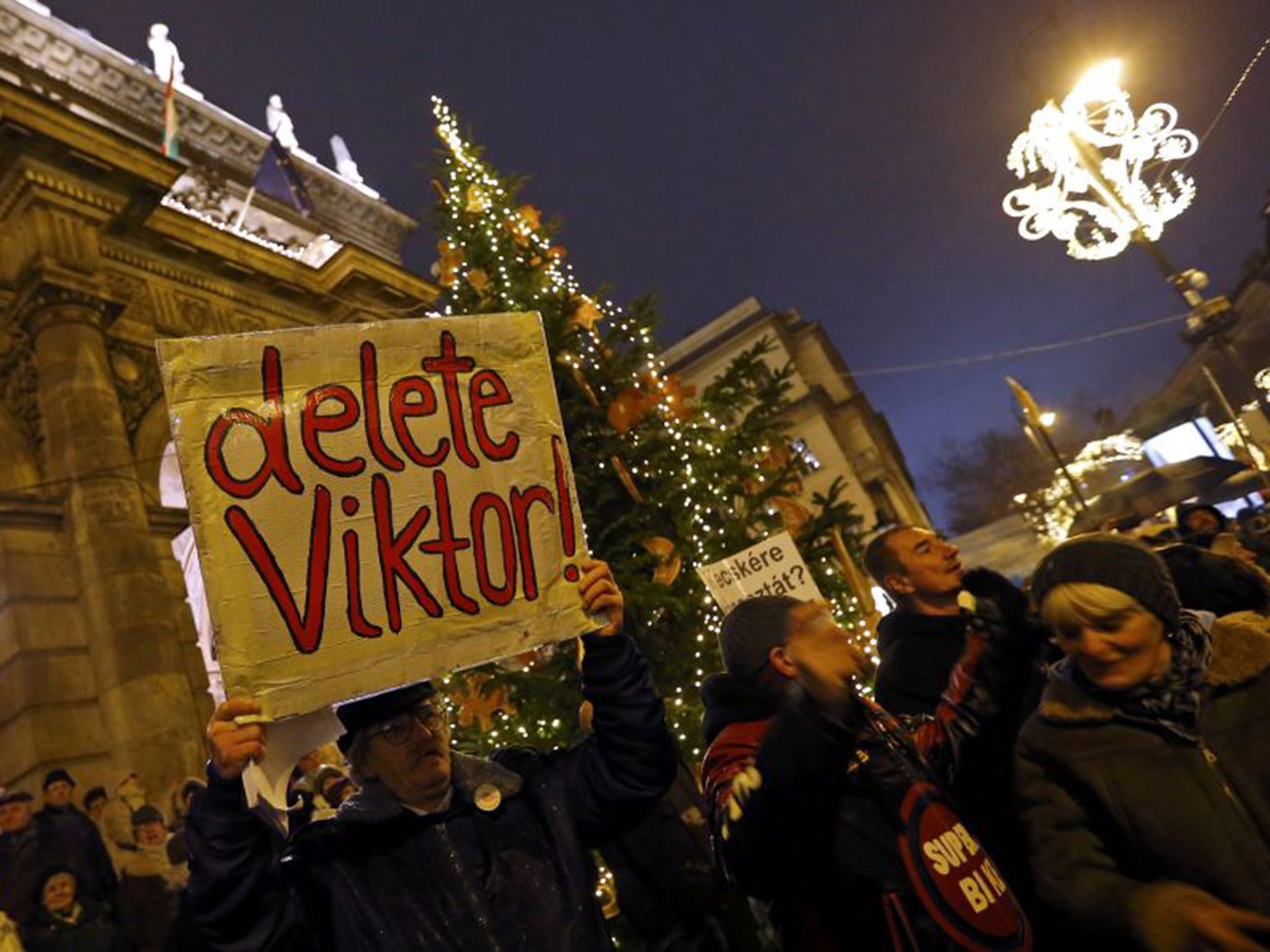 Thousands of demonstrators railed against Prime Minister Orban’s illiberal policies