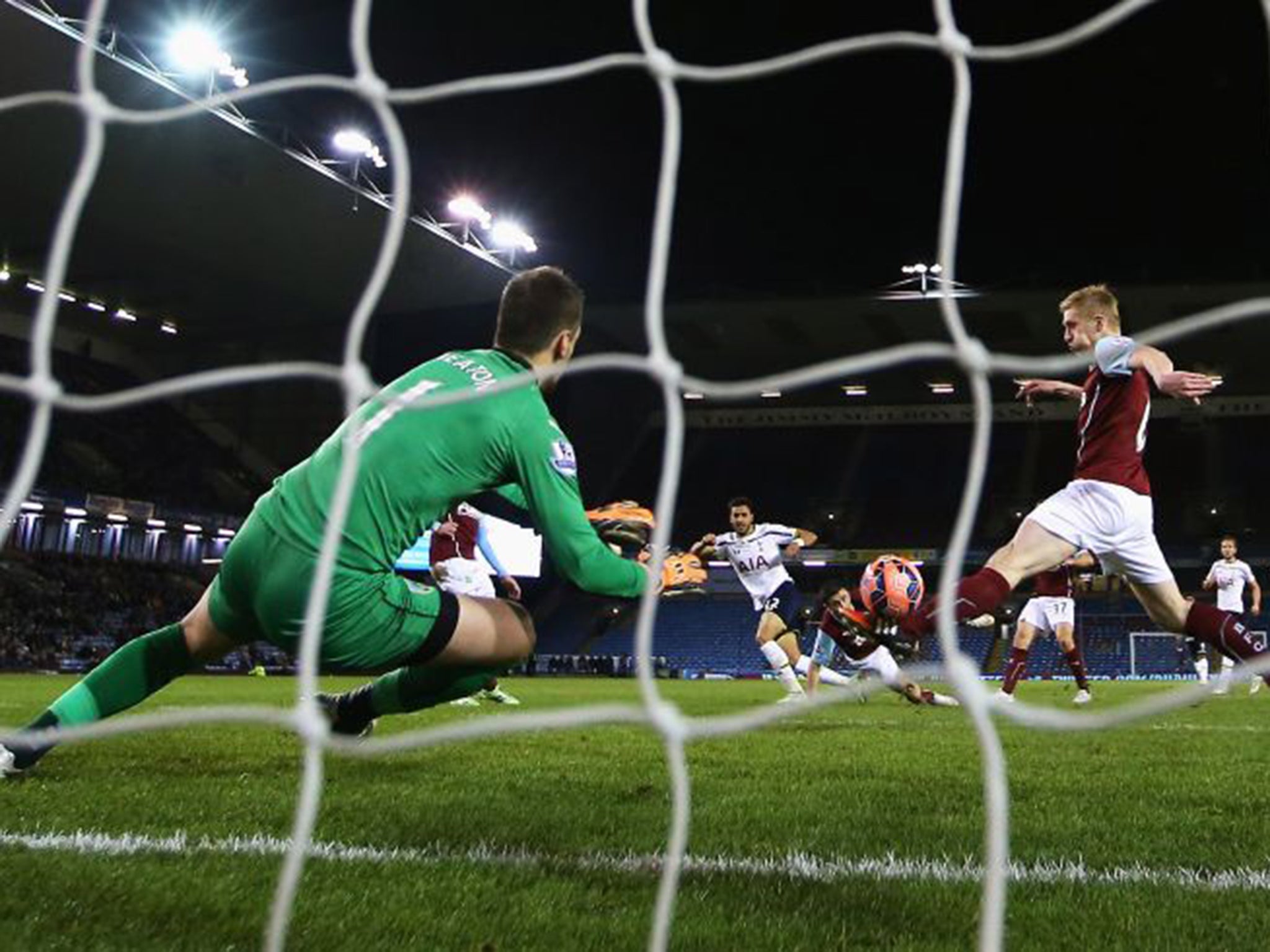 Nacer Chadli puts Tottenham in front at Burnley on Monday night