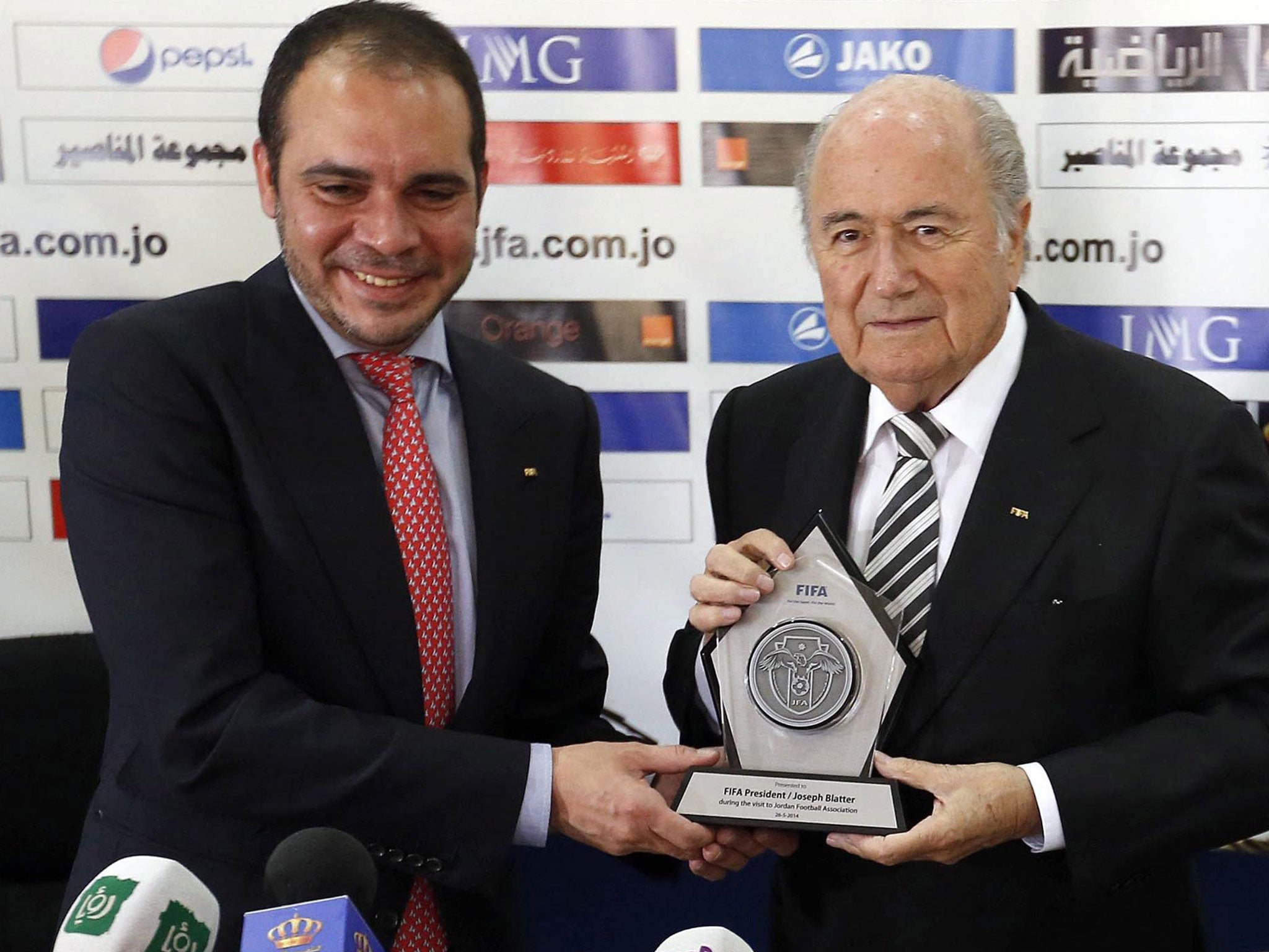 Prince Ali with Blatter in 2014