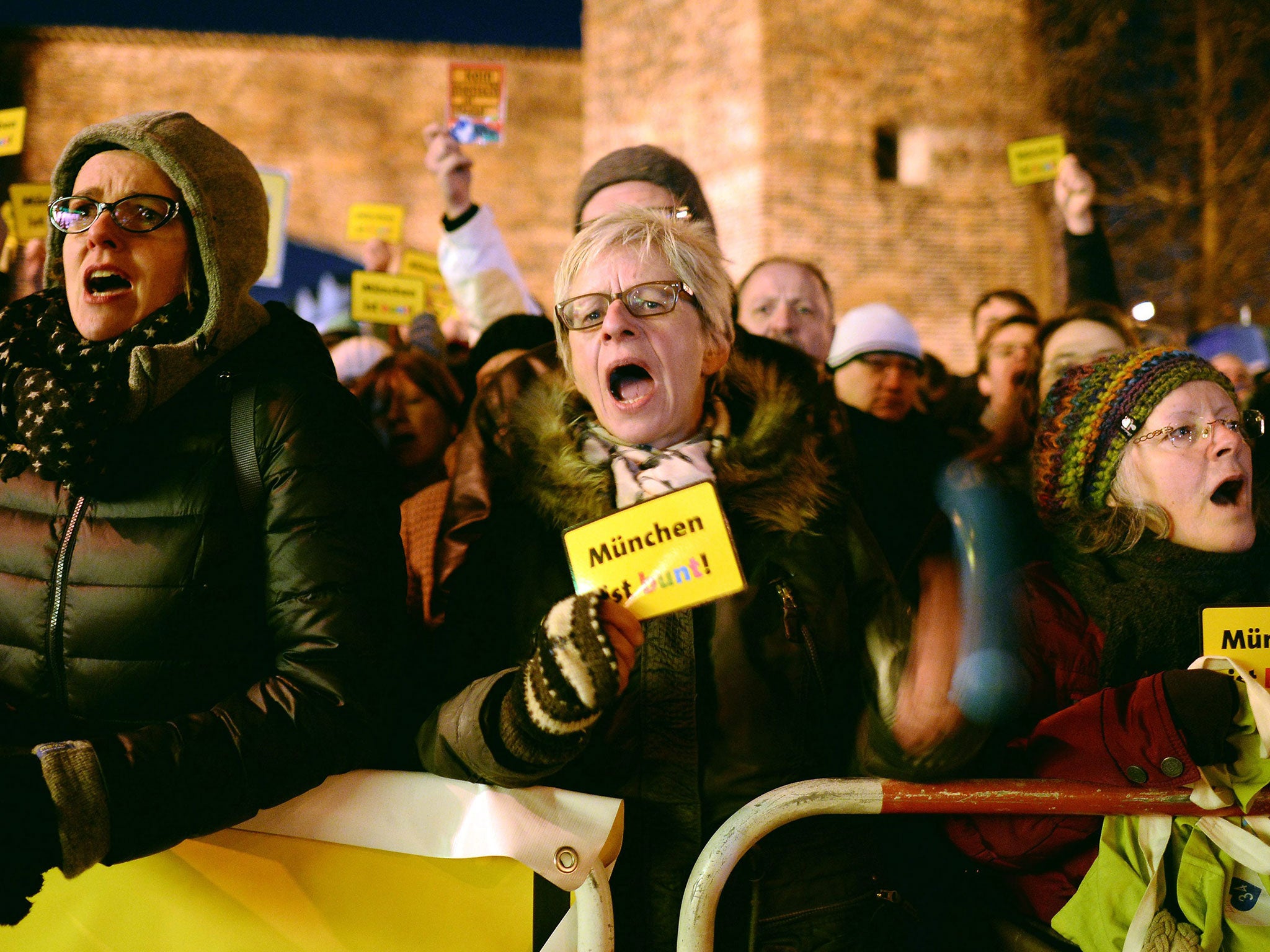 People protest against right-wing initiative Pegida in Munich