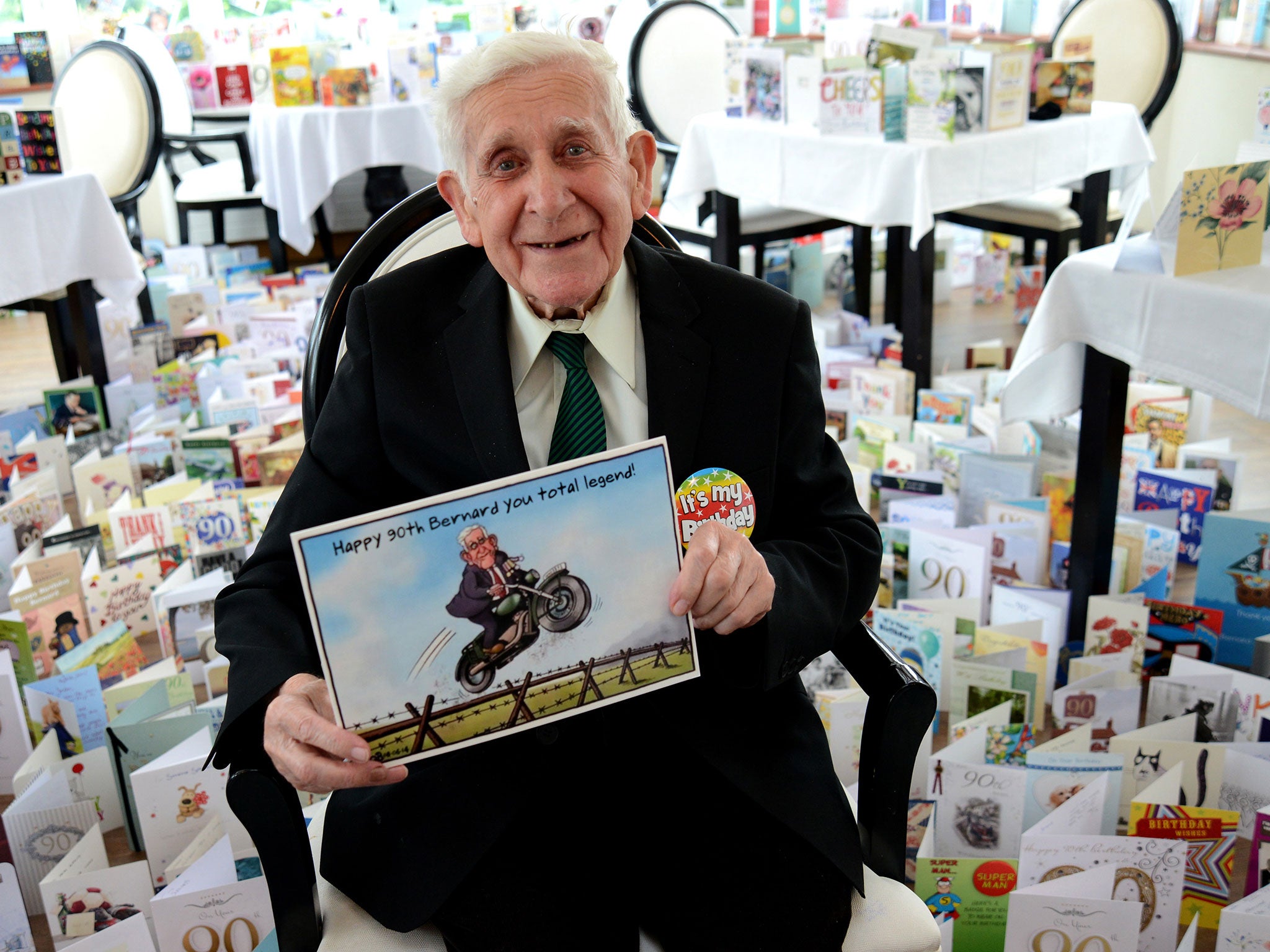 Mr Jordan received more than 2,500 birthday cards following his trip