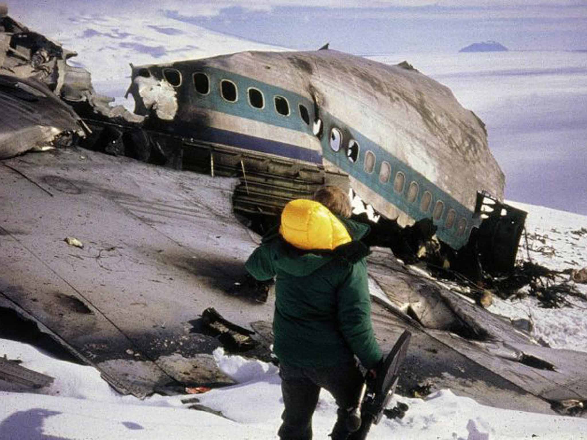 The wreckage of the DC10 plane after the crash in Antarctica (AP)