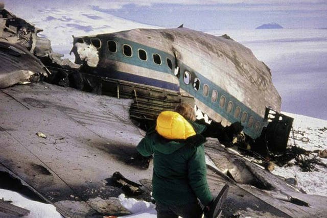 The wreckage of the DC10 plane after the crash in Antarctica (AP)