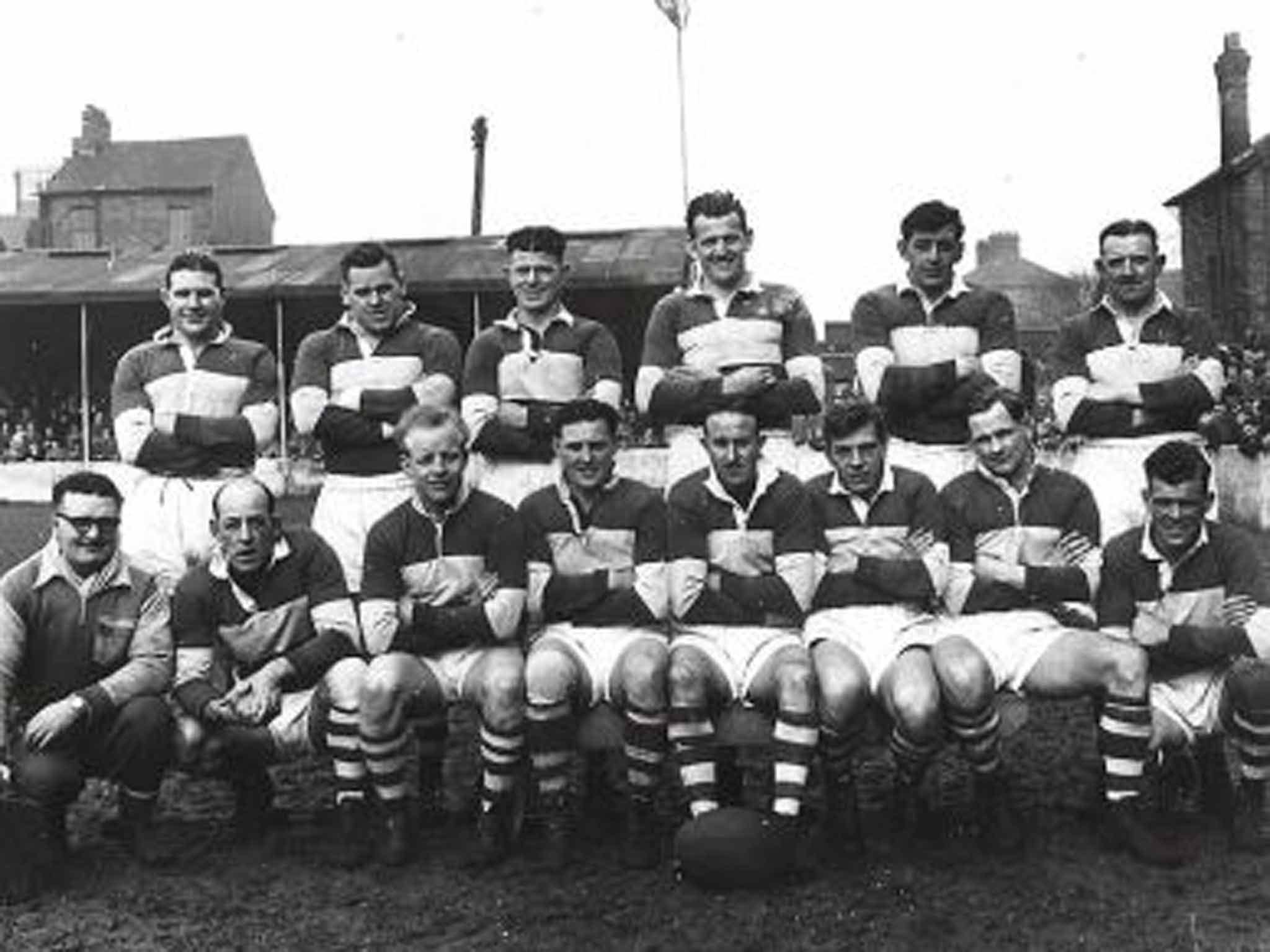 Parker, back row, second left, with Barrow in 1954