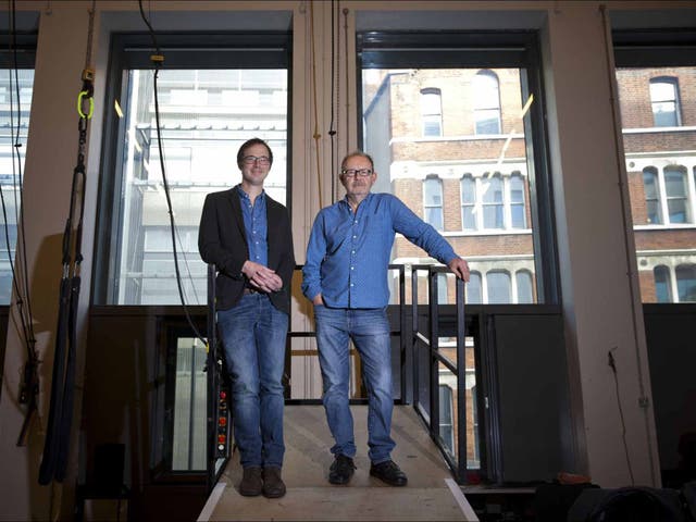 Window of opportunity: set designer Tom Piper (on left) with 'Orfeo' director Michael Boyd