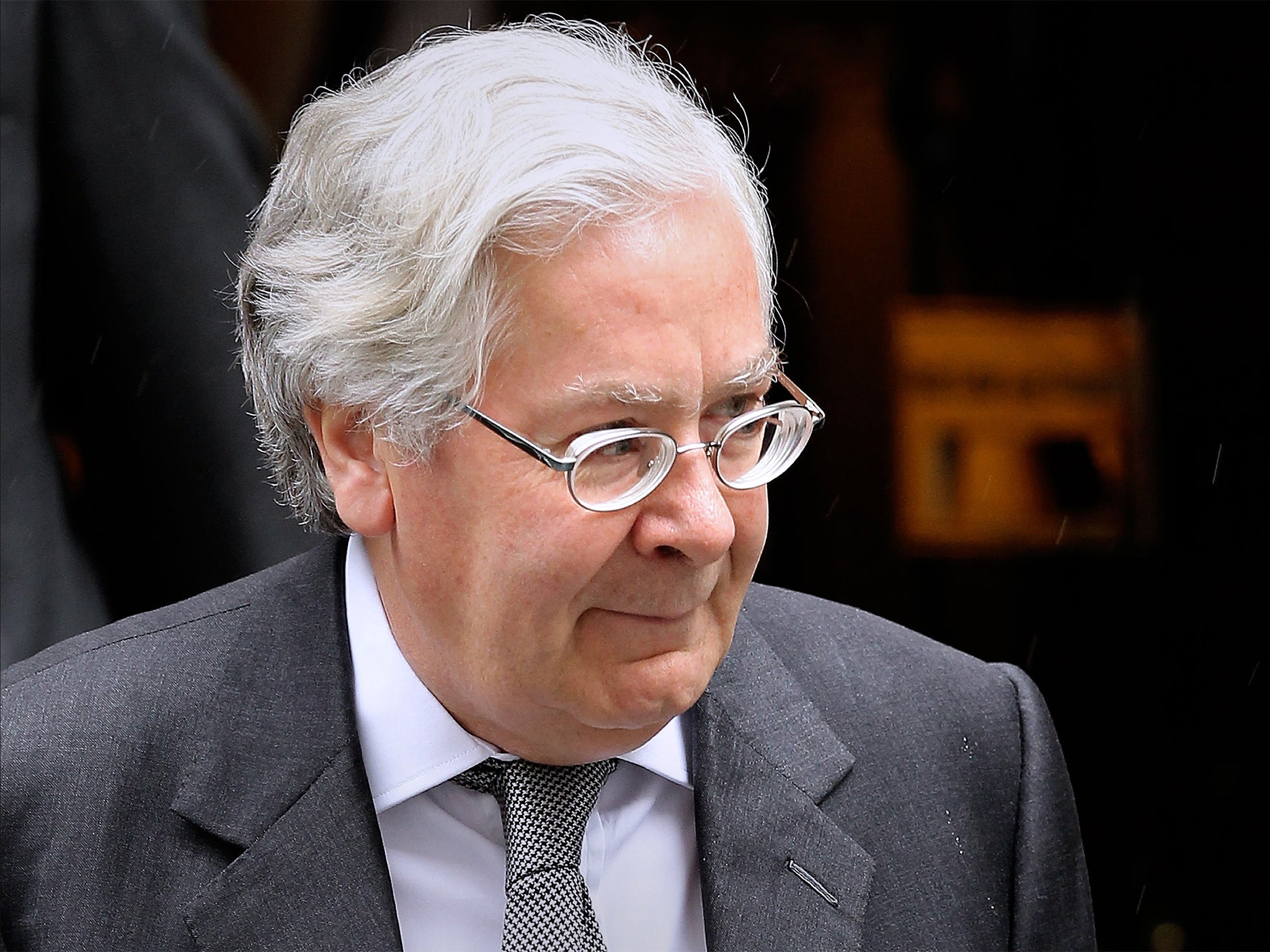 Mervyn King outside Downing Street after a crisis meeting