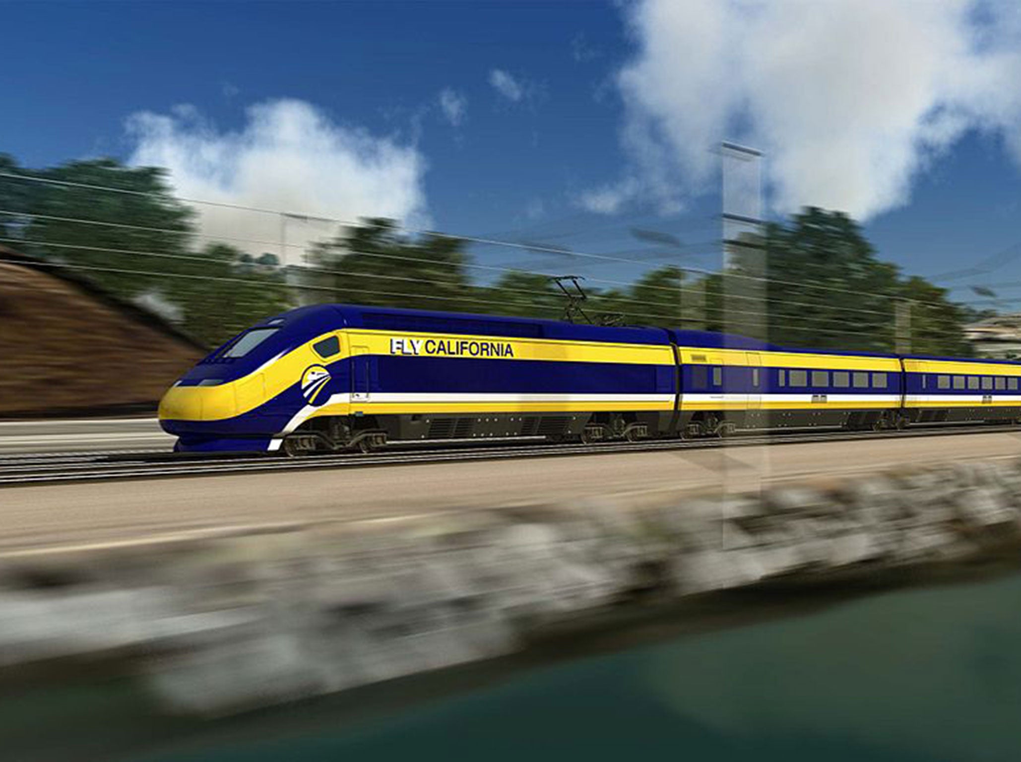 Artists impression of the high-speed LA to San Francisco train