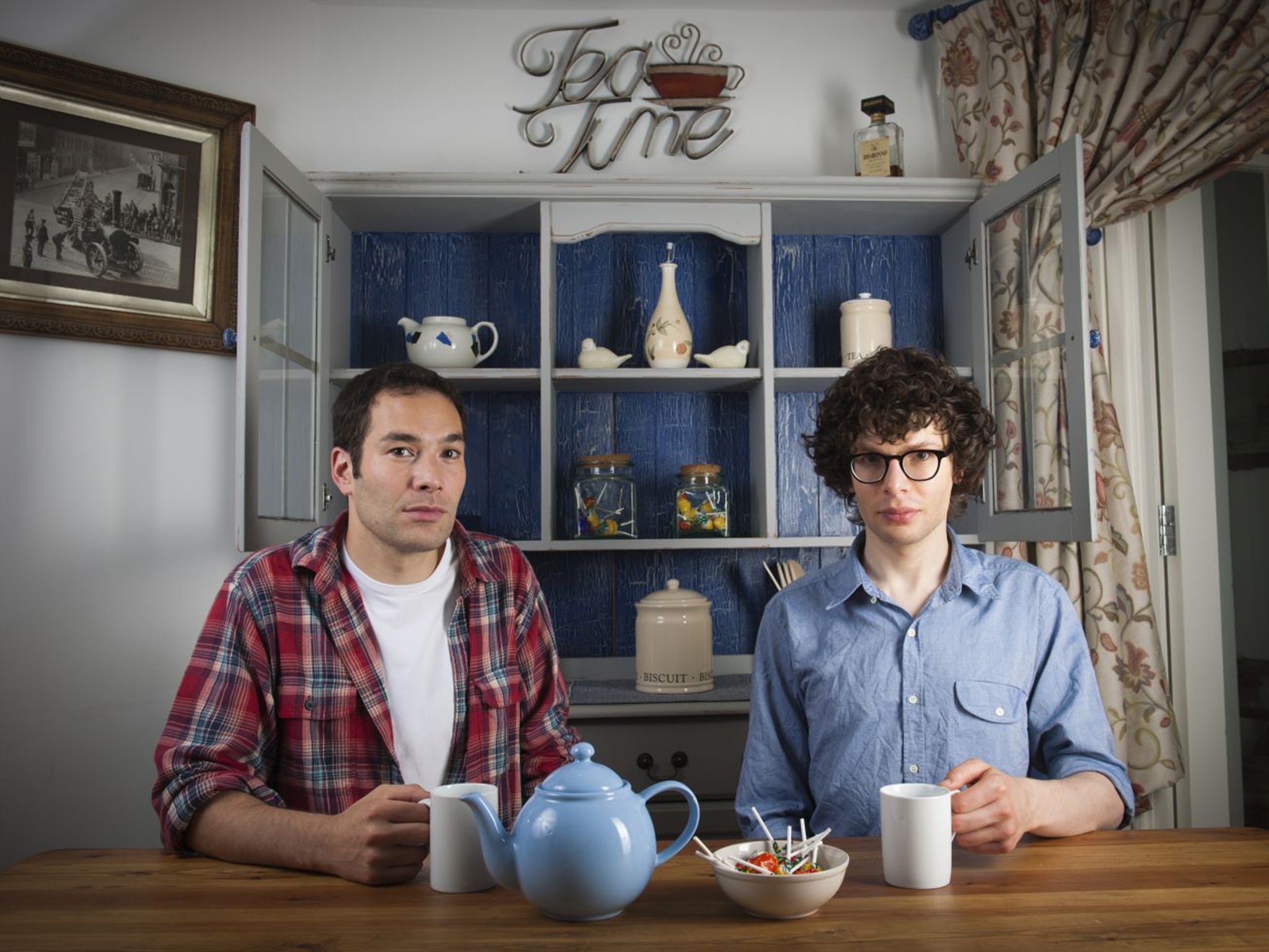 Swimer with his long-time collaborator Simon Amstell