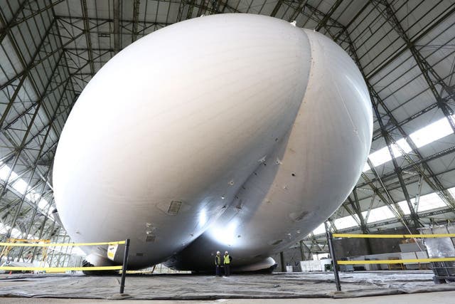 The Airlander in its Bedfordshire hangar 