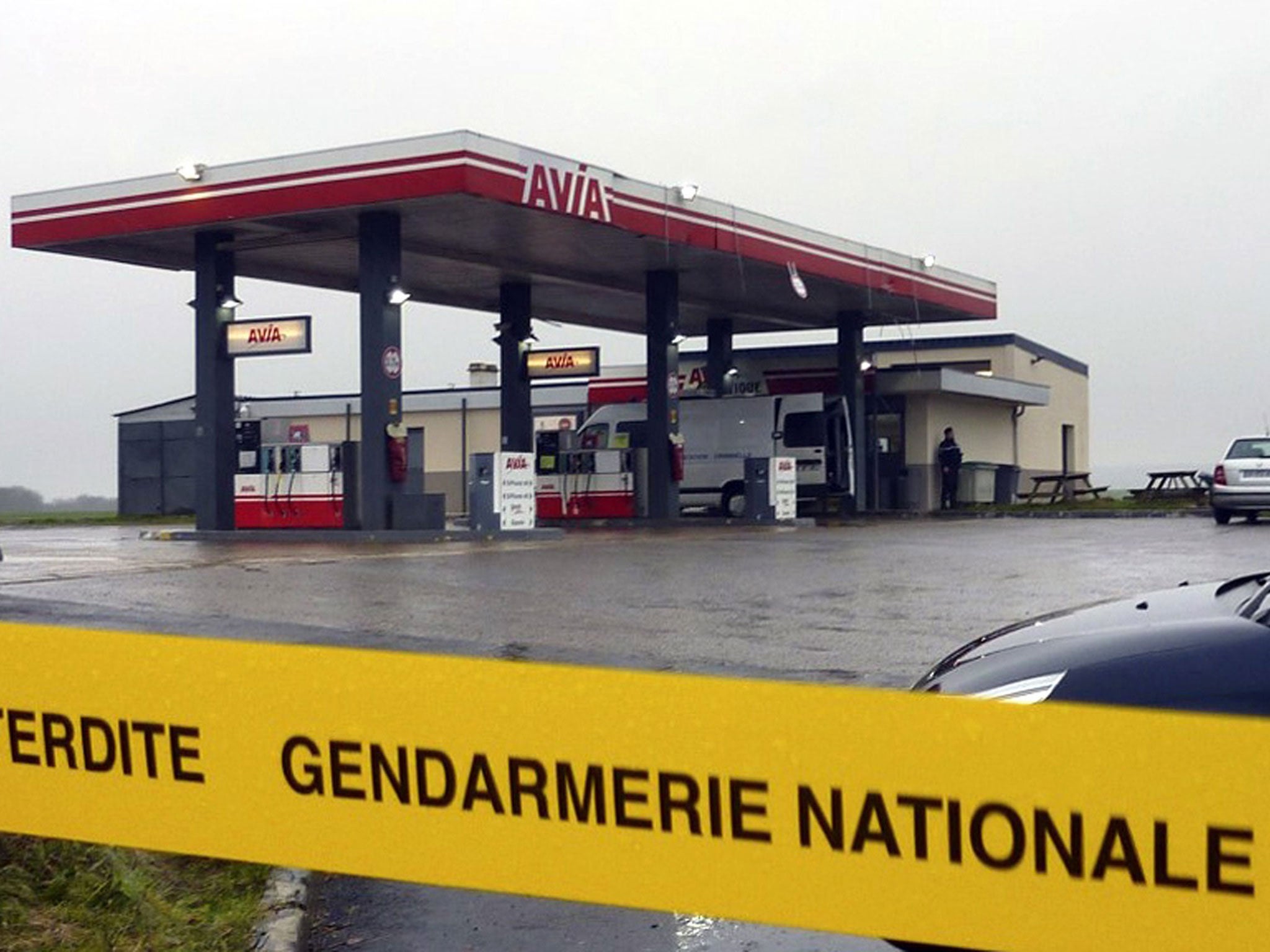 The petrol station near Villers-Cotterêt where the brothers were spotted