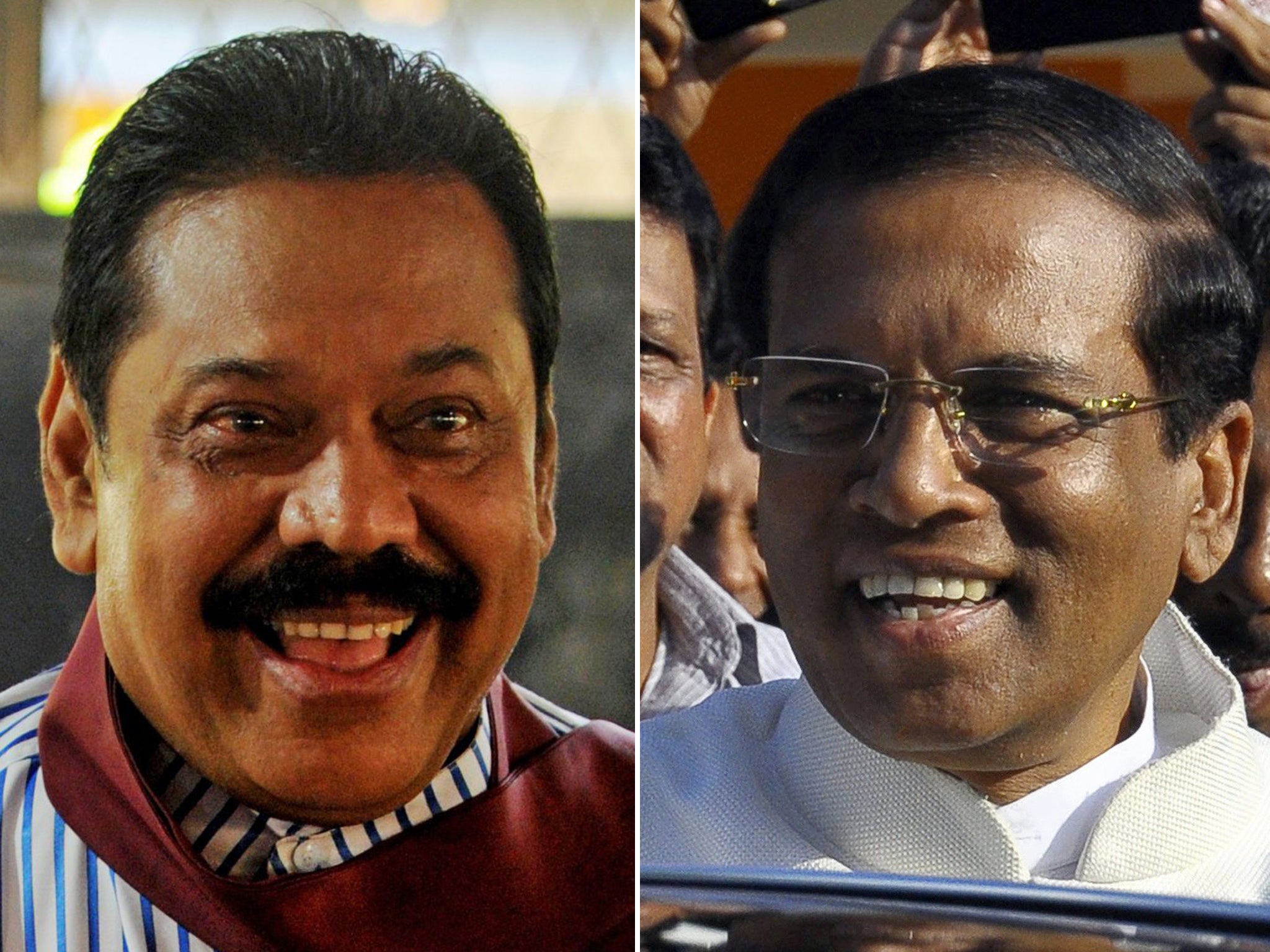 Mahinda Rajapaksa and his former minister, Maithripala Sirisena, who has generated huge support