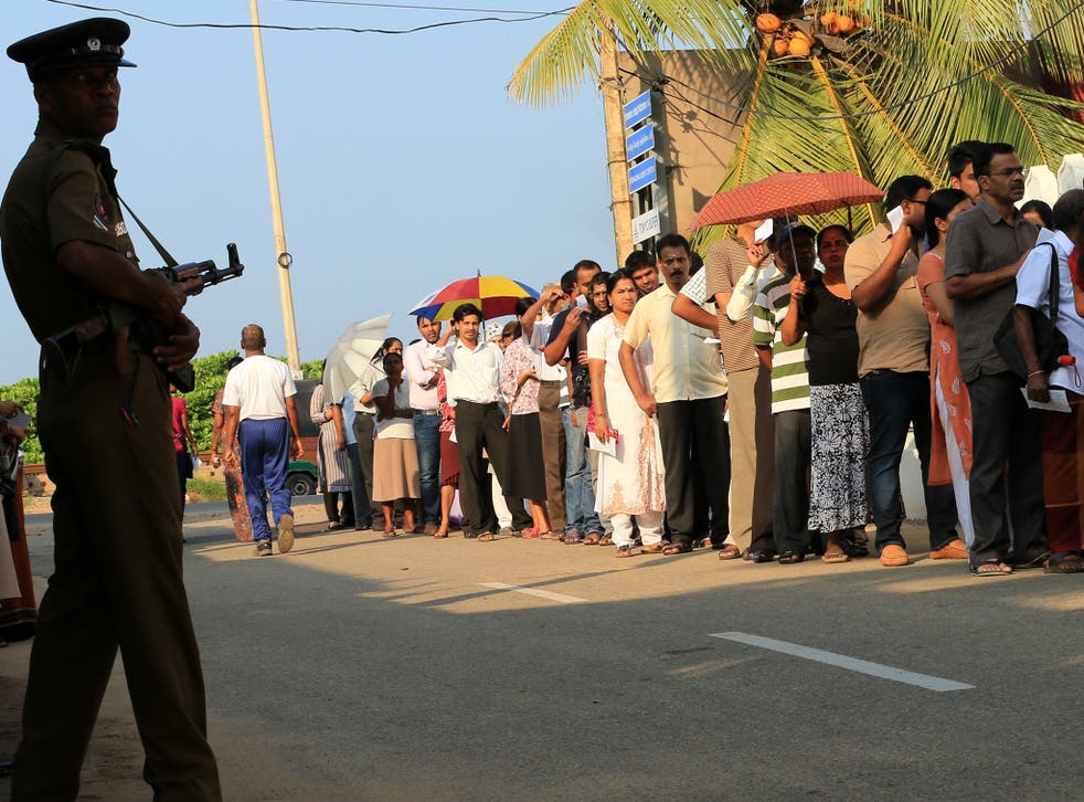 People formed long lines to vote in Colombo, where security was high, and turnout was good in Tamil-dominated areas where voting had been poor in previous elections