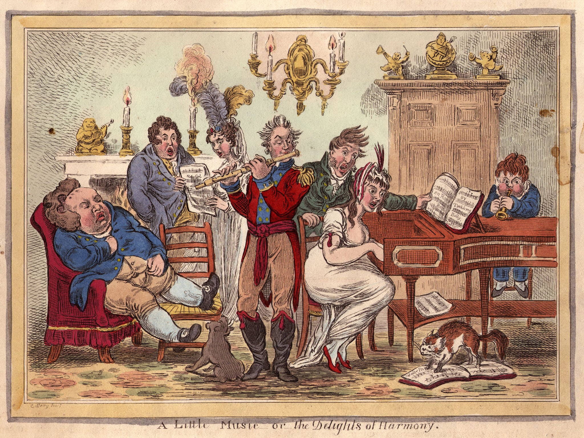 Circa 1800: A Little Music, or the Delights of Harmony, mocking drawing-room musicians