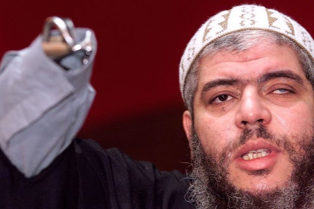 Abu Hamza is currently serving a life sentence in the US for terrorism offences.  Firearms charges against his son have been dropped