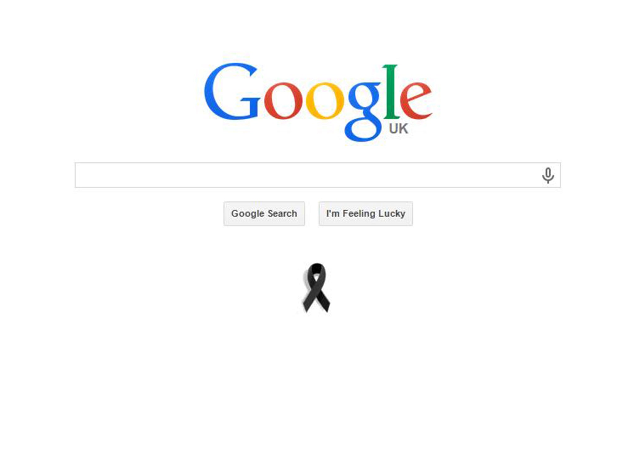 Google left this tribute to victims on its homepage