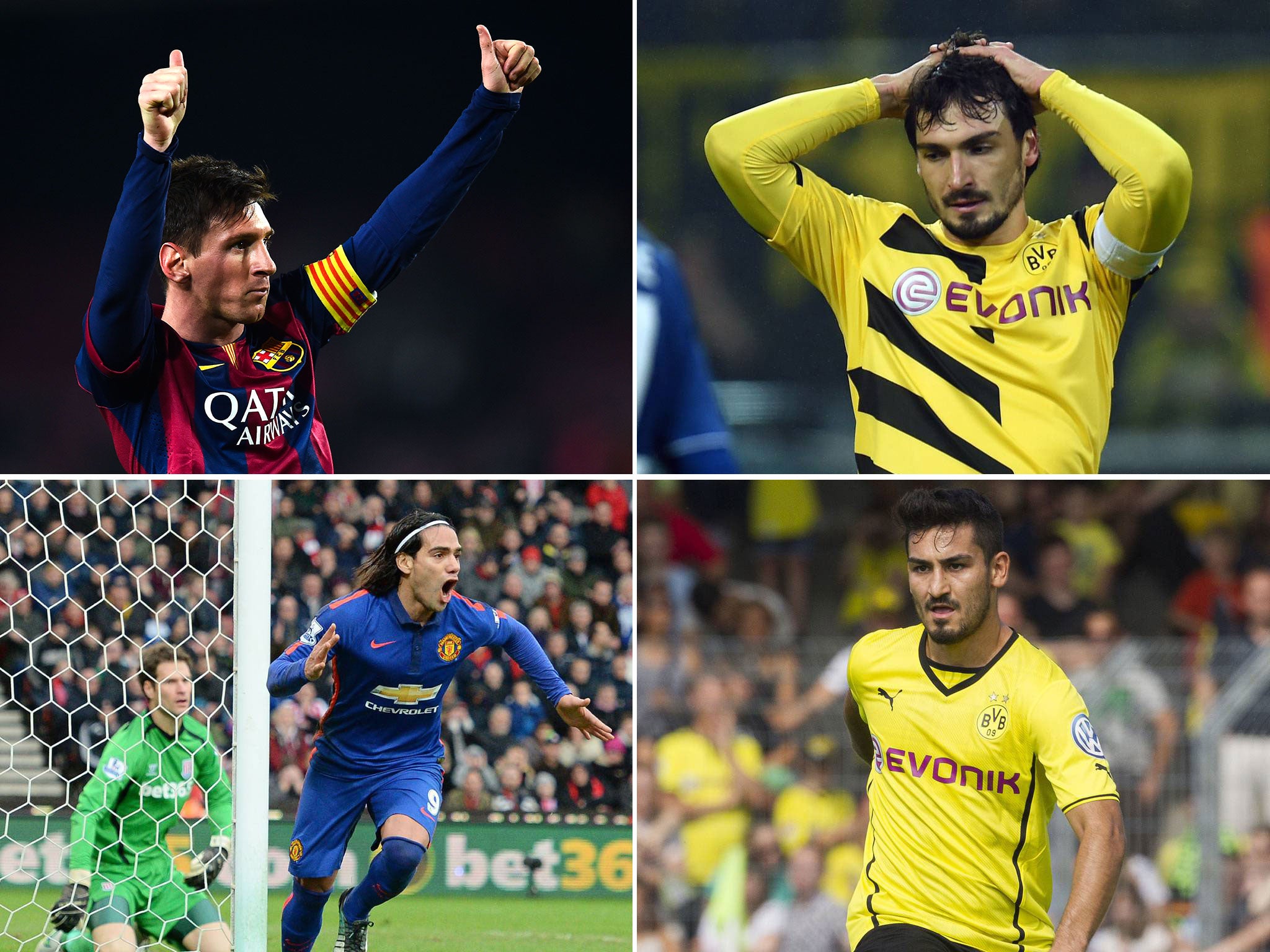 Lionel Messi, Mats Hummels, Radamel Falcao and Ilkay Gundogan