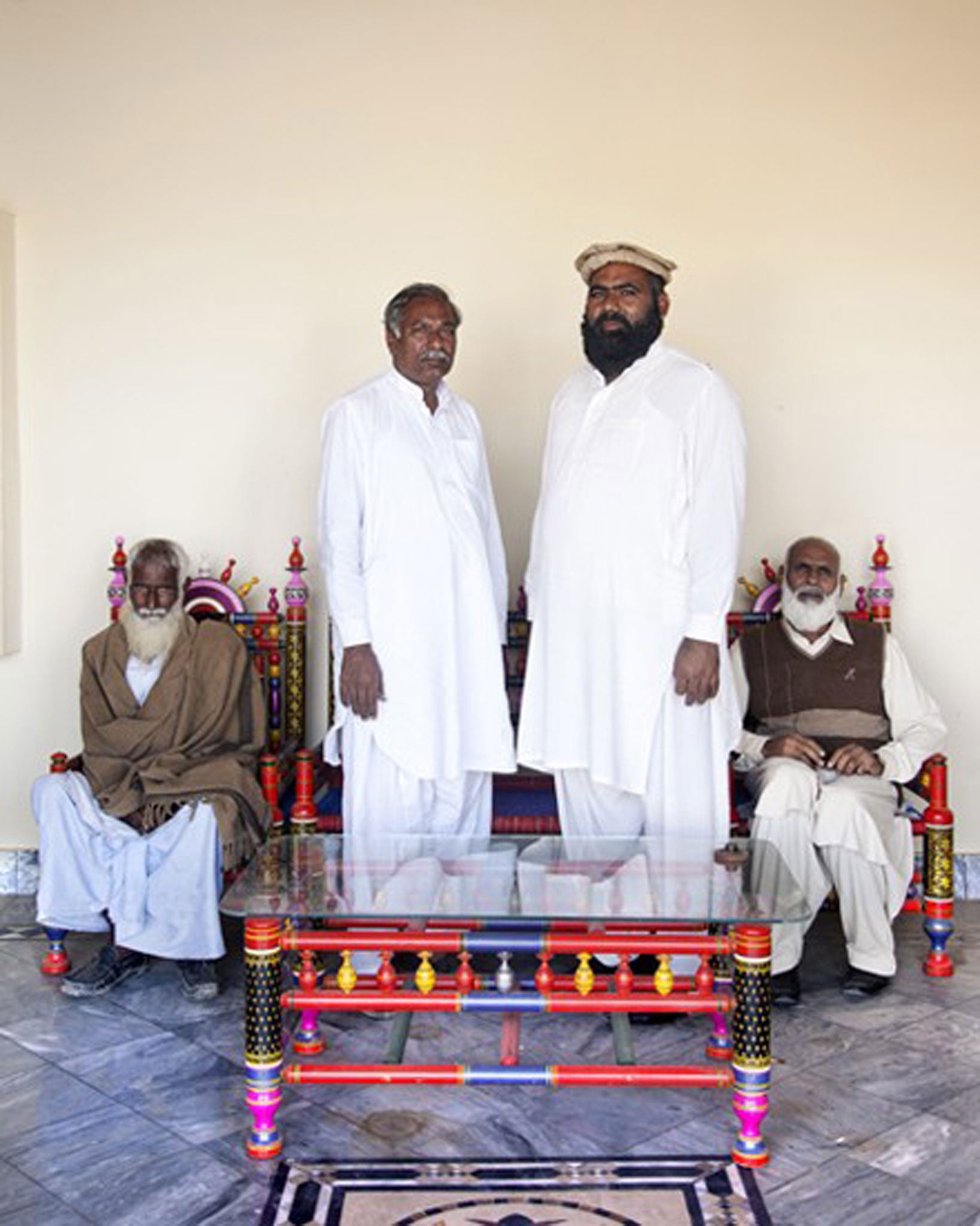 A panchaat ('bench of elders') in the town of Chichawatni. The panchaat act as negotiators between victims and perpetrators