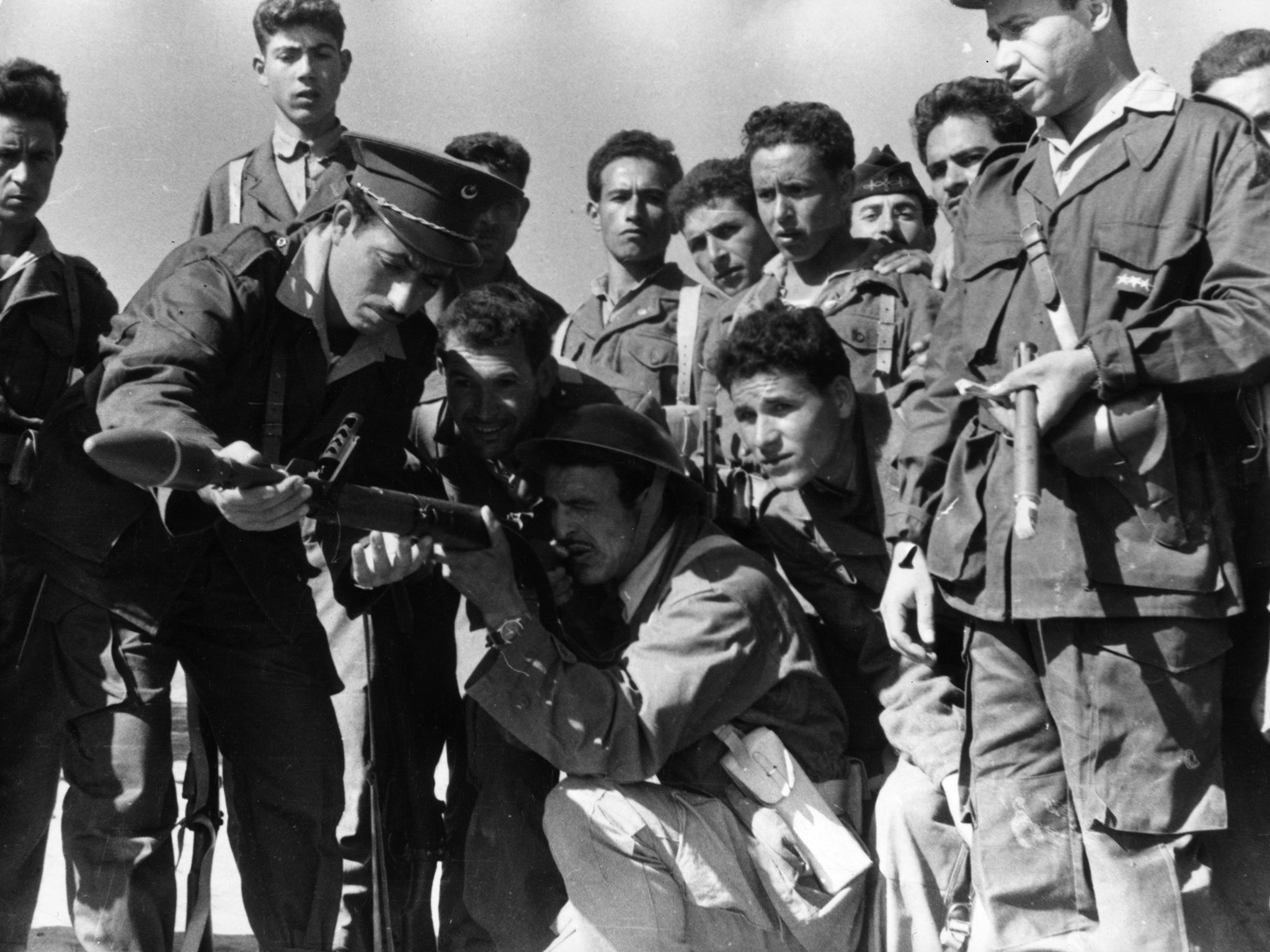 Algerian rebels training to use weapons in 1958