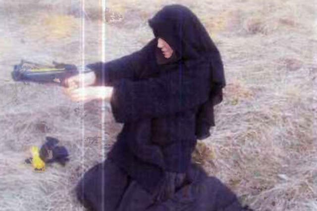 <p>Hayat Boumeddiene in 2010 while she claimed to have crossbow training with Amedy Coulibaly</p>