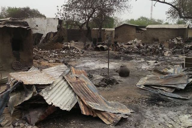 Baga after a previous Boko Haram raid. Much of the village has been destroyed in this month’s attacks (AP)
