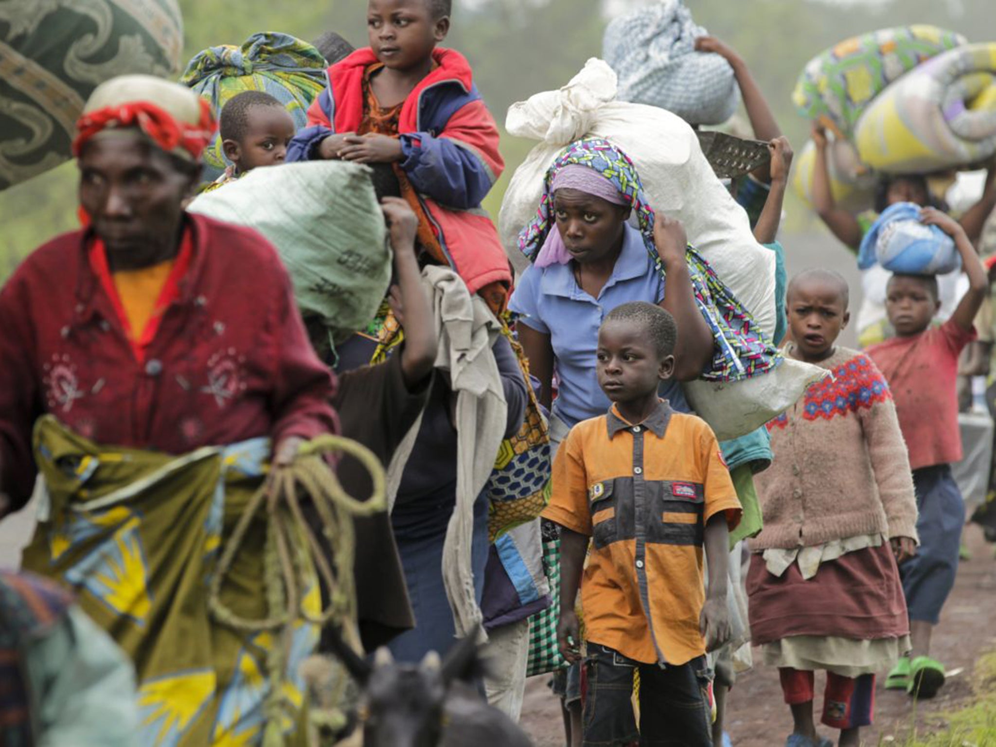 DRC residents flee earlier battles against Rwandan rebels (EPA)