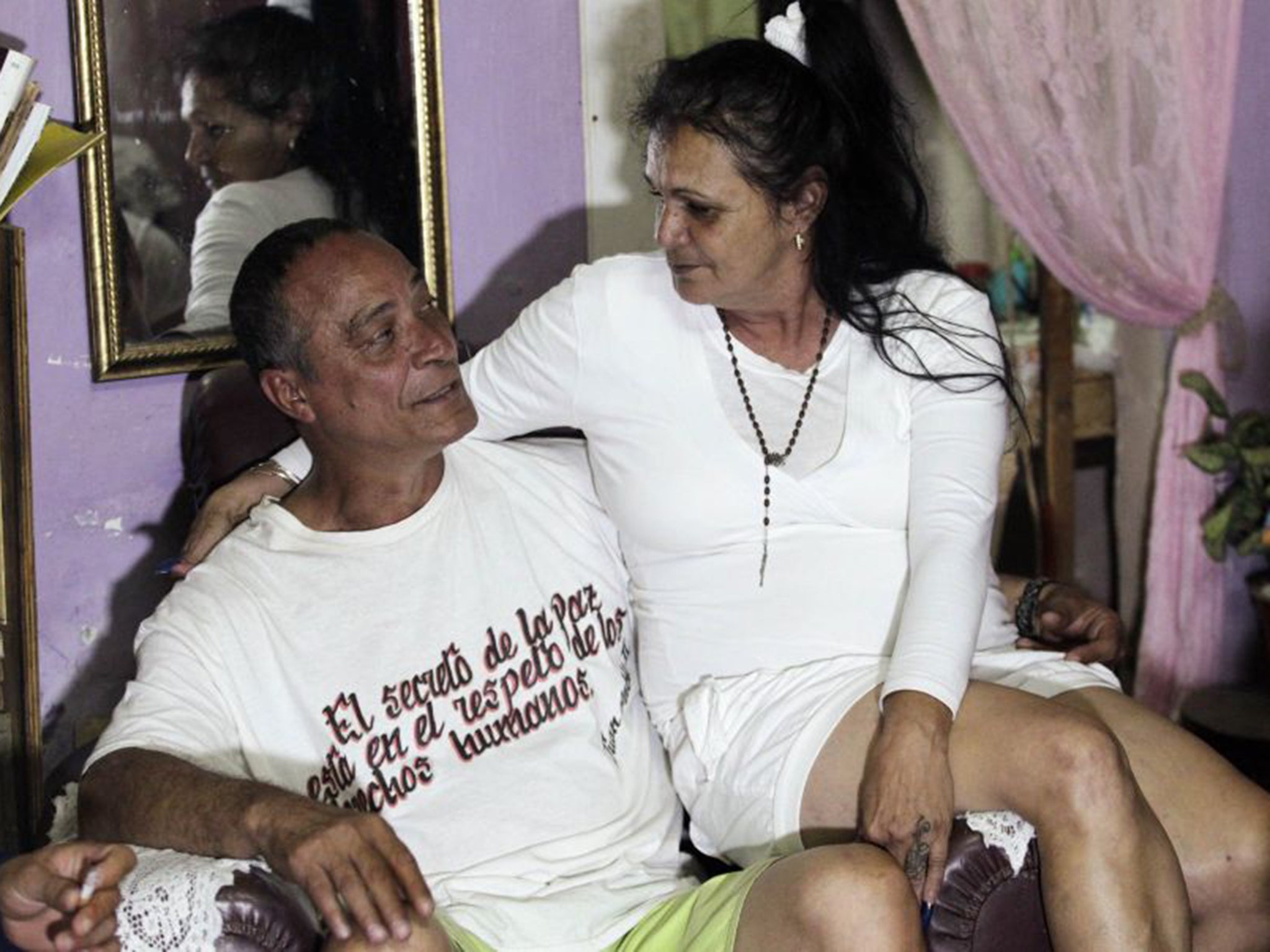 Angel Figueredo and Haydee Gallardo were among the released prisoners (Reuters)