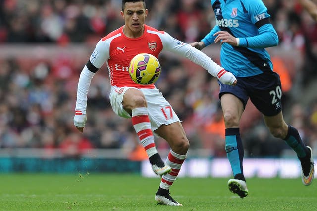 Alexis Sanchez in action for Arsenal against Stoke last weekend