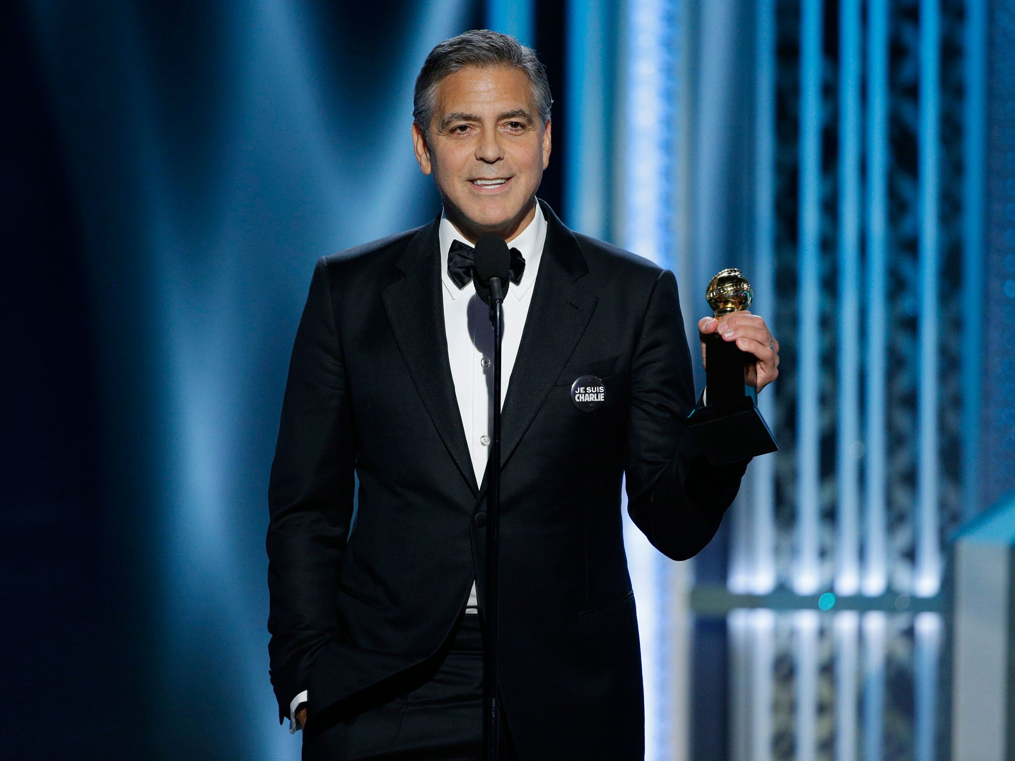 George Clooney accepts the Cecil B DeMille lifetime achievement award acceptance speech at the 2015 Golden Globes