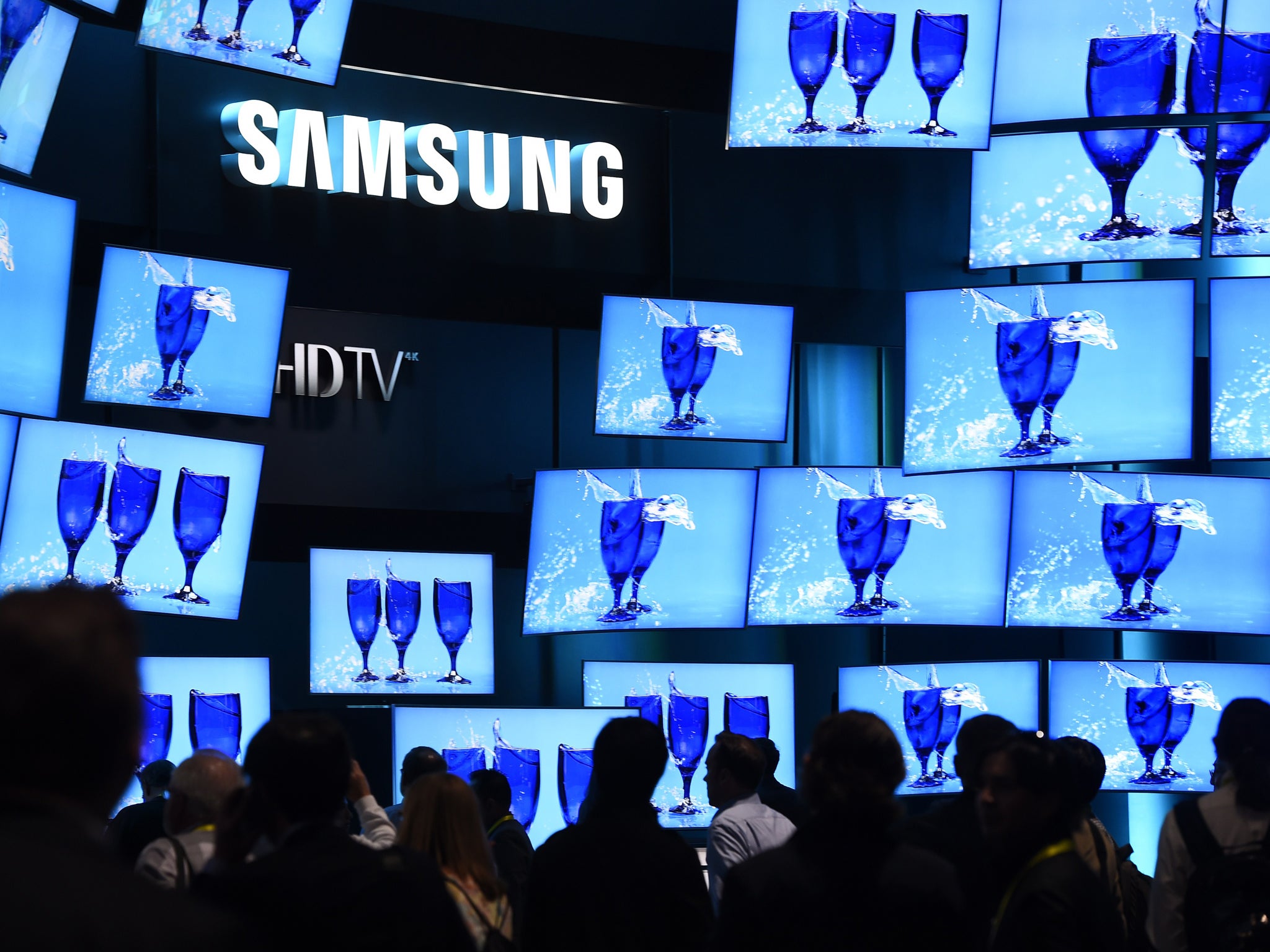 A display of S' UHD 4K TV from Samsung are seen at the Consumer Electronics Show, January 8, 2015, in Las Vegas, Nevada