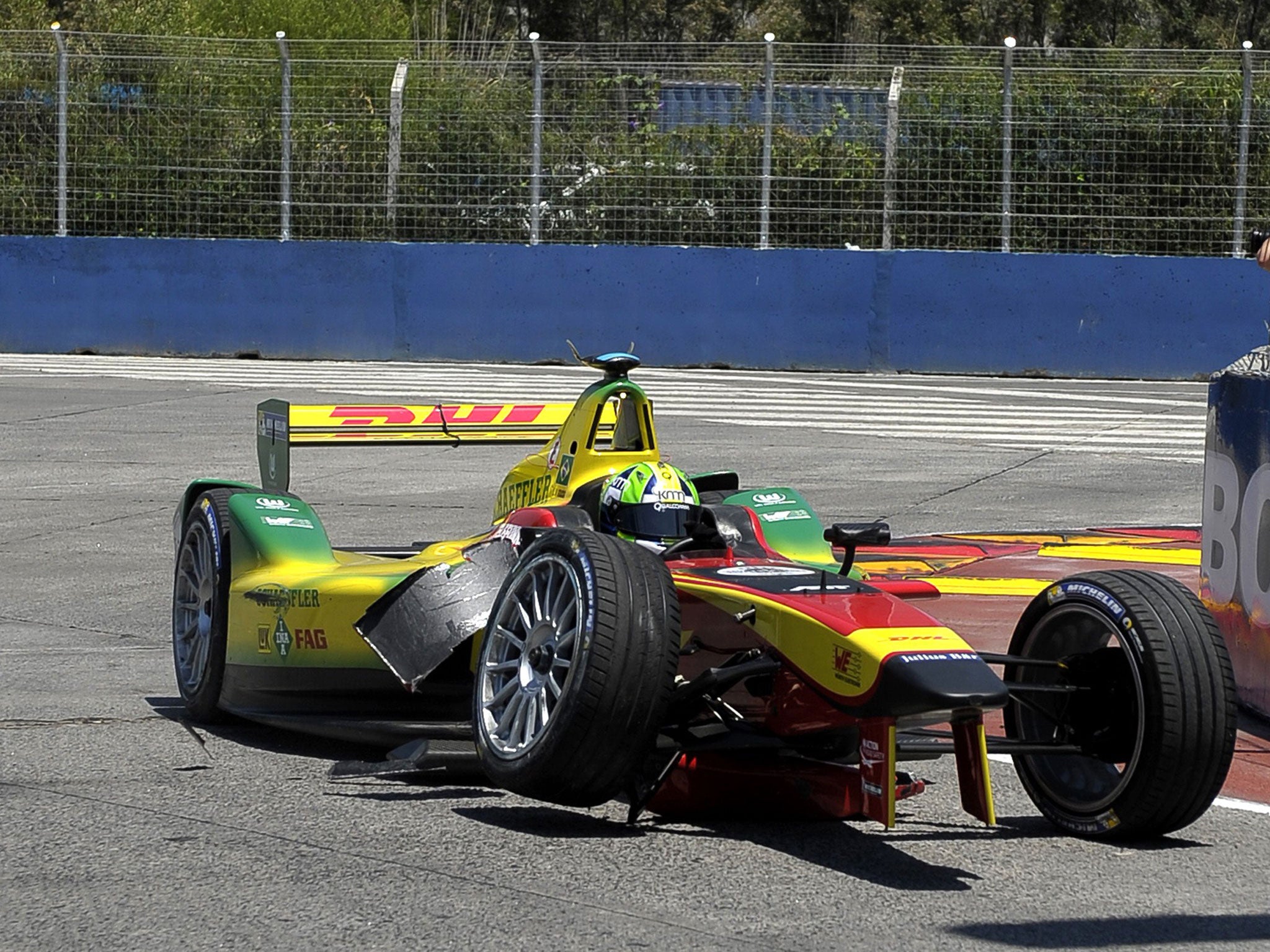 Lucas Di Grassi's damaged Audi Sport ABT Formula E