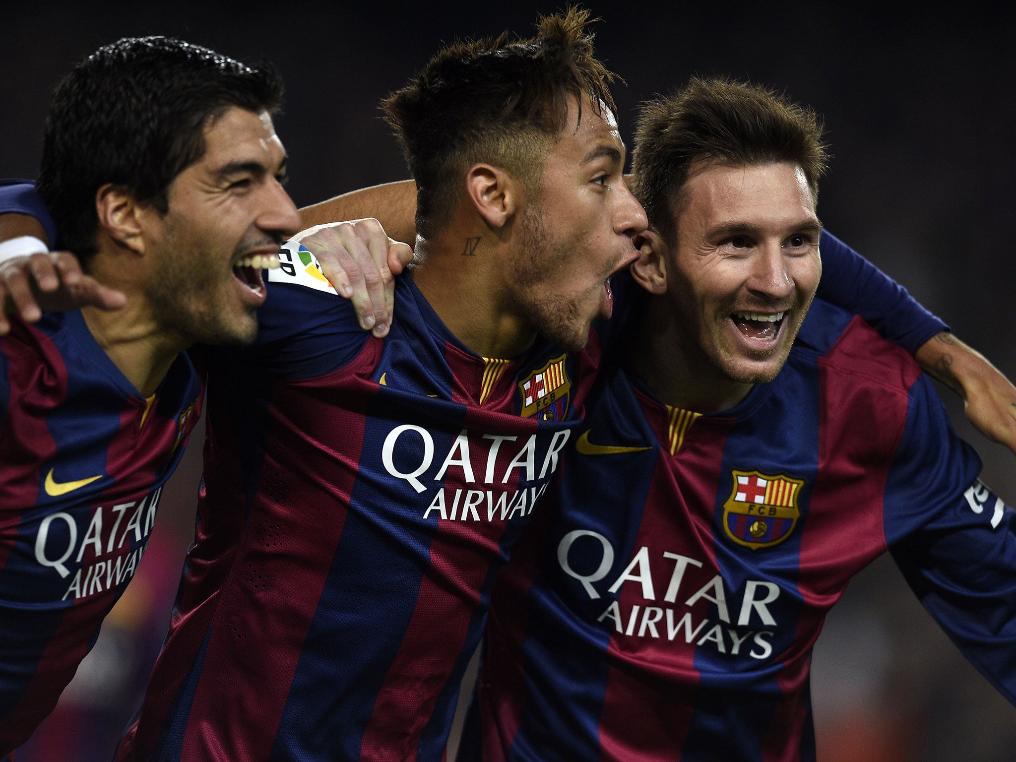 Luis Suarez, Neymar and Lionel Messi