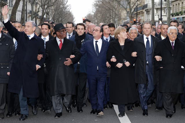 World leaders at Paris unity march