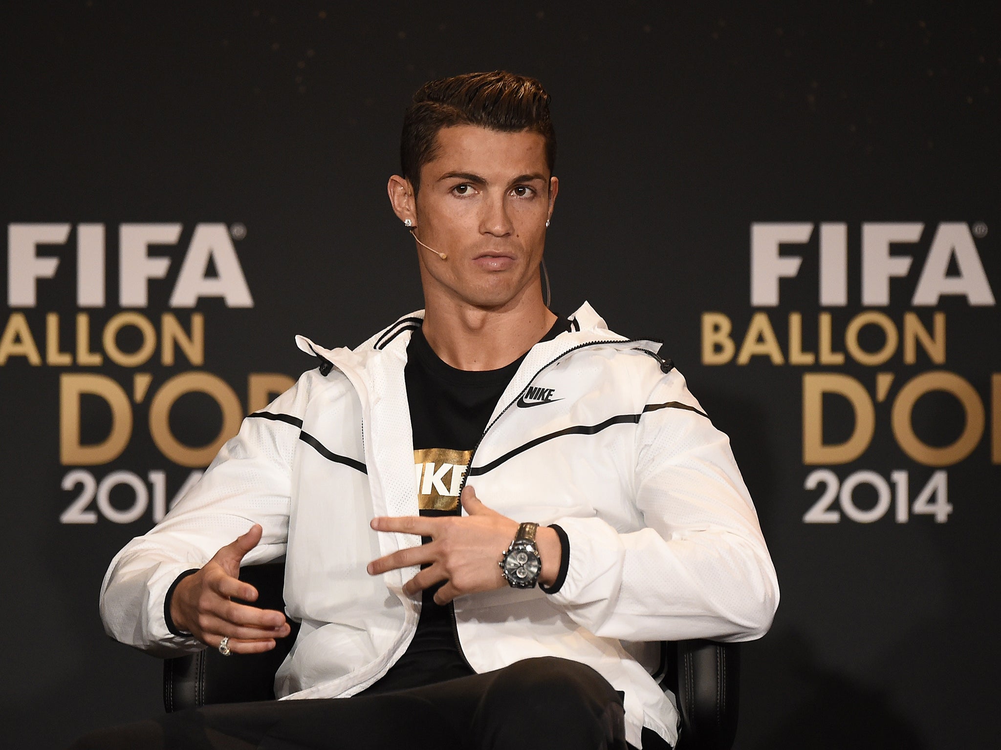 Cristiano Ronaldo ahead of the Fifa Ballon d'Or ceremony