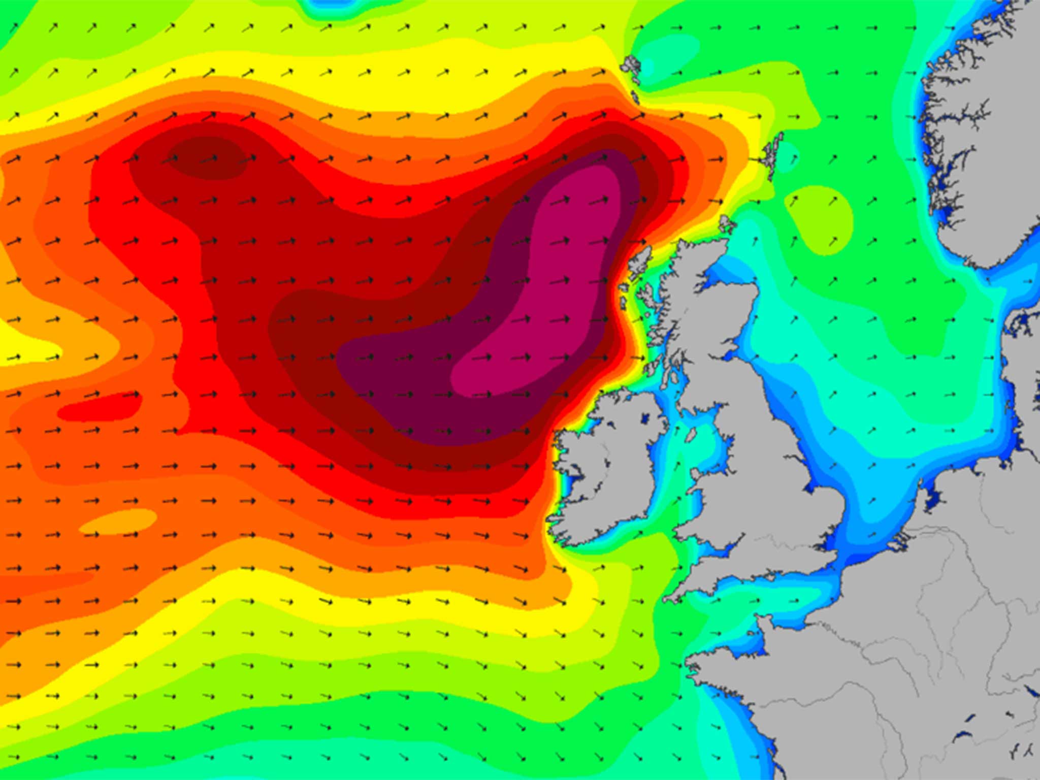 The approaching weather pattern