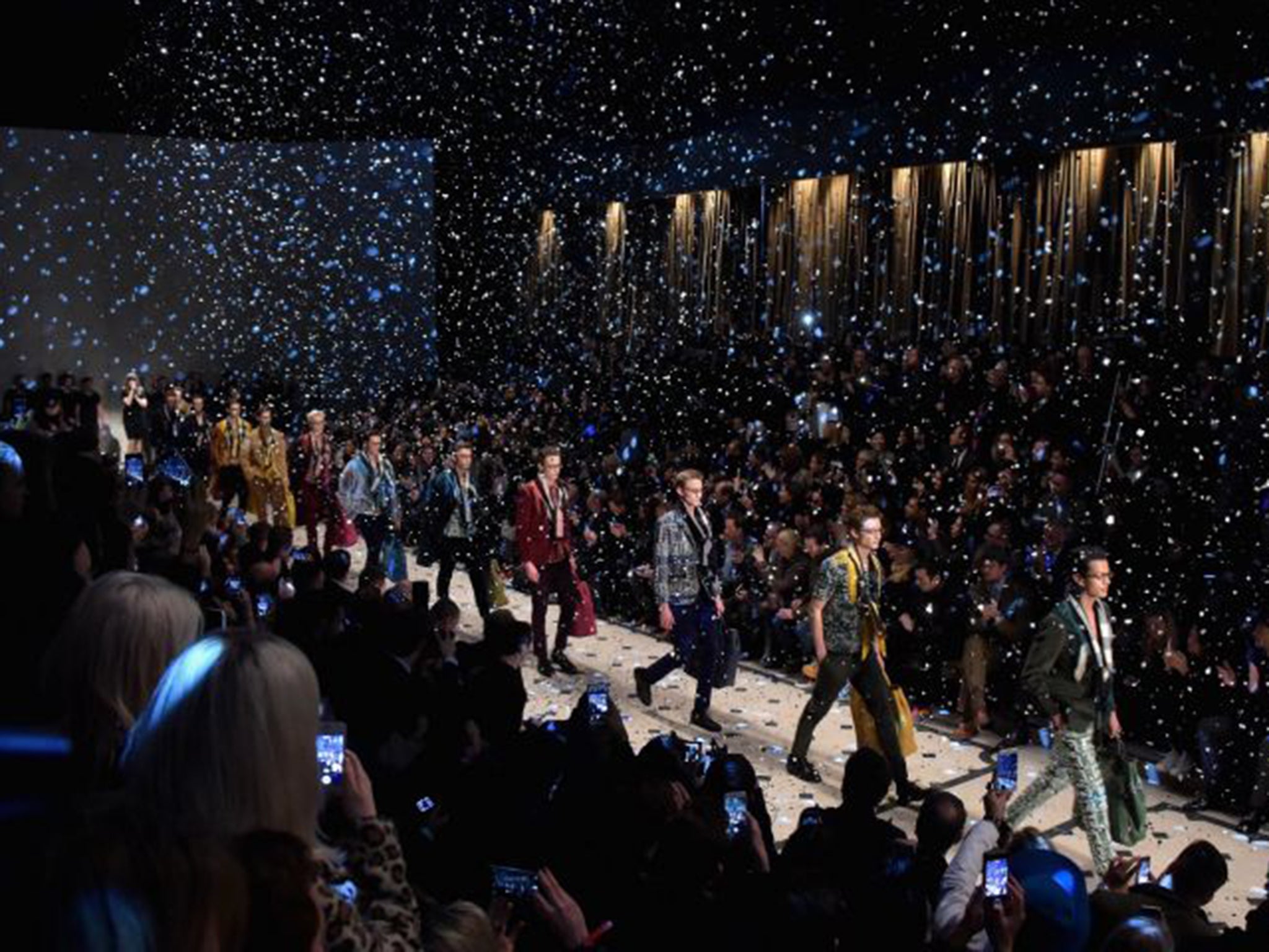 Burberry’s glitter finale was in-keeping with the brand’s pro digital media attitude (Getty)
