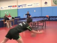 Video: Watch an amazing table tennis backhand shot