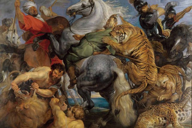 'Tiger, Lion and Leopard Hunt' (1616) by Rubens, oil on canvas