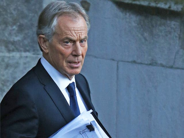 Tony Blair leaves the Houses of Parliament