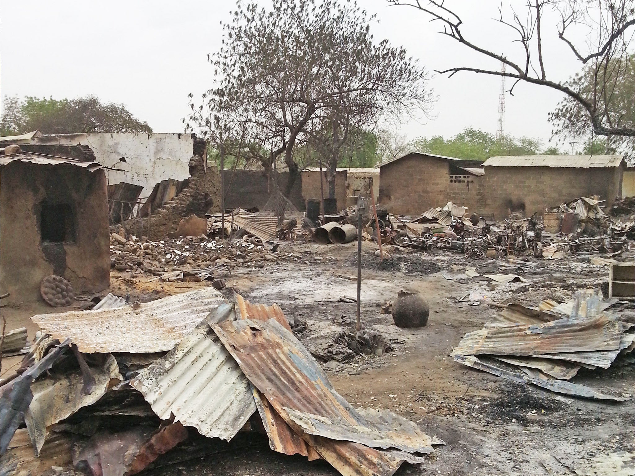 Ruins of burnt out houses in the north-eastern settlement of Baga, pictured after Boko Haram attacks in 2013
